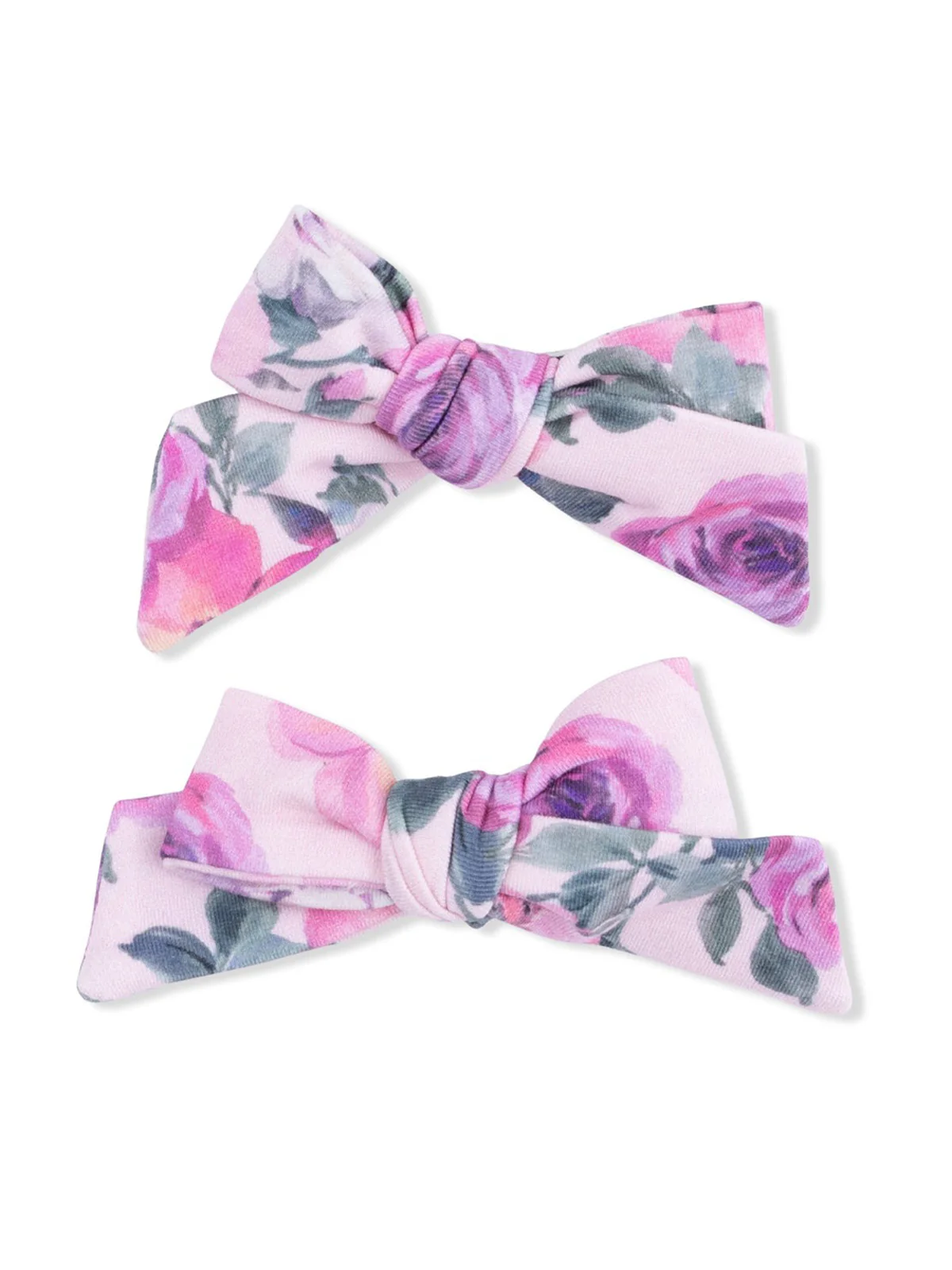 2-Pack Hair Bows w/Clips, Rose Abundance