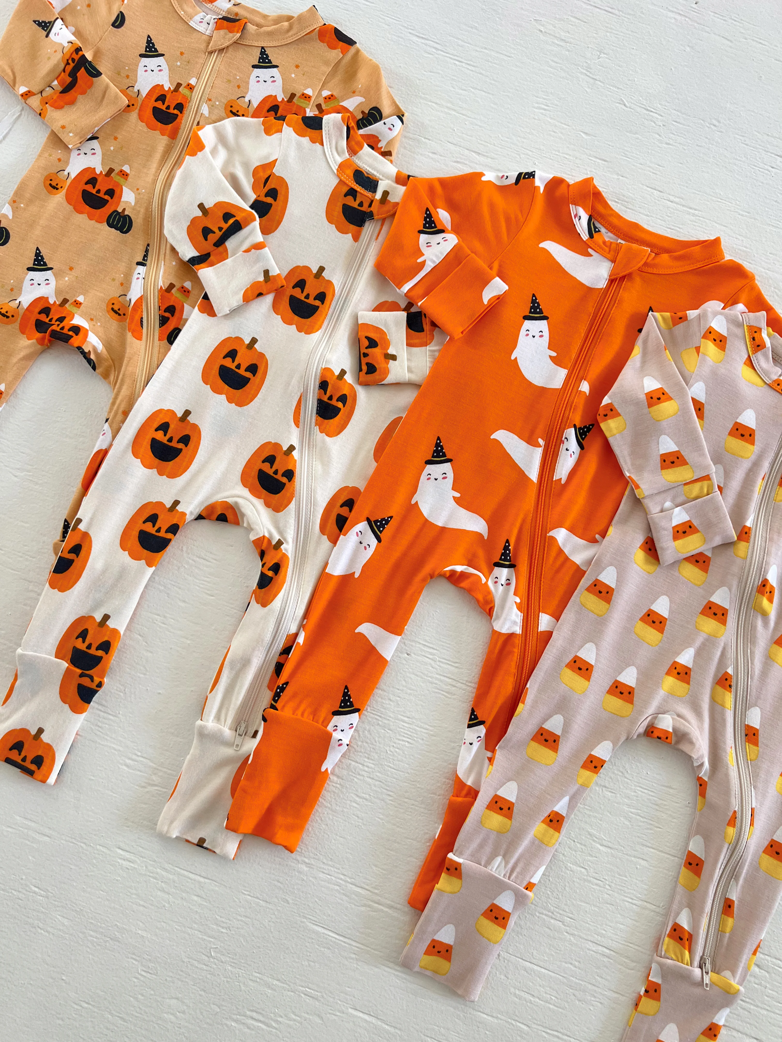 2-Way Convertible Zip Romper, Candy Corn - Image 5