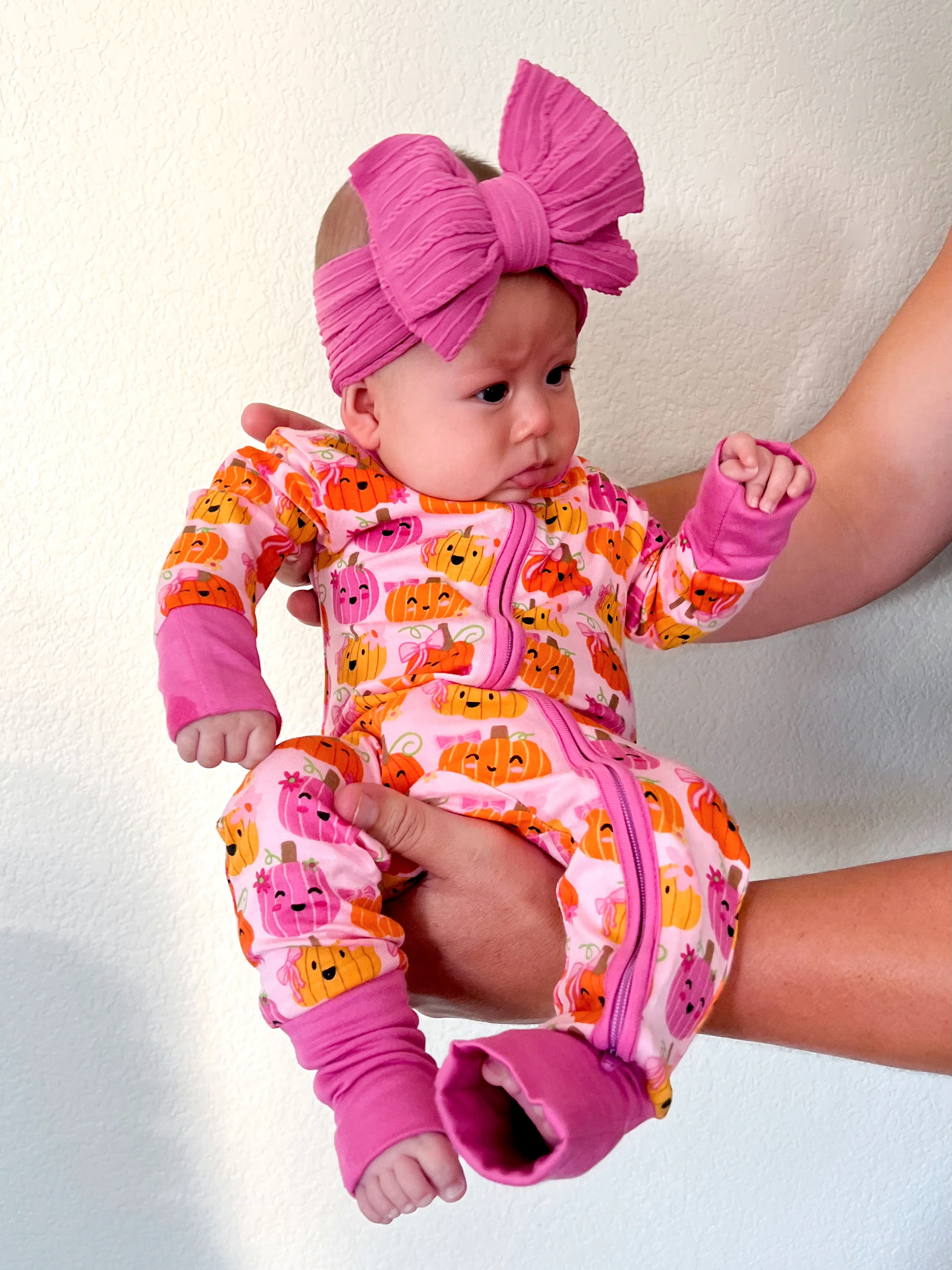 2-Way Convertible Zip Romper, Pumpkin Girlies