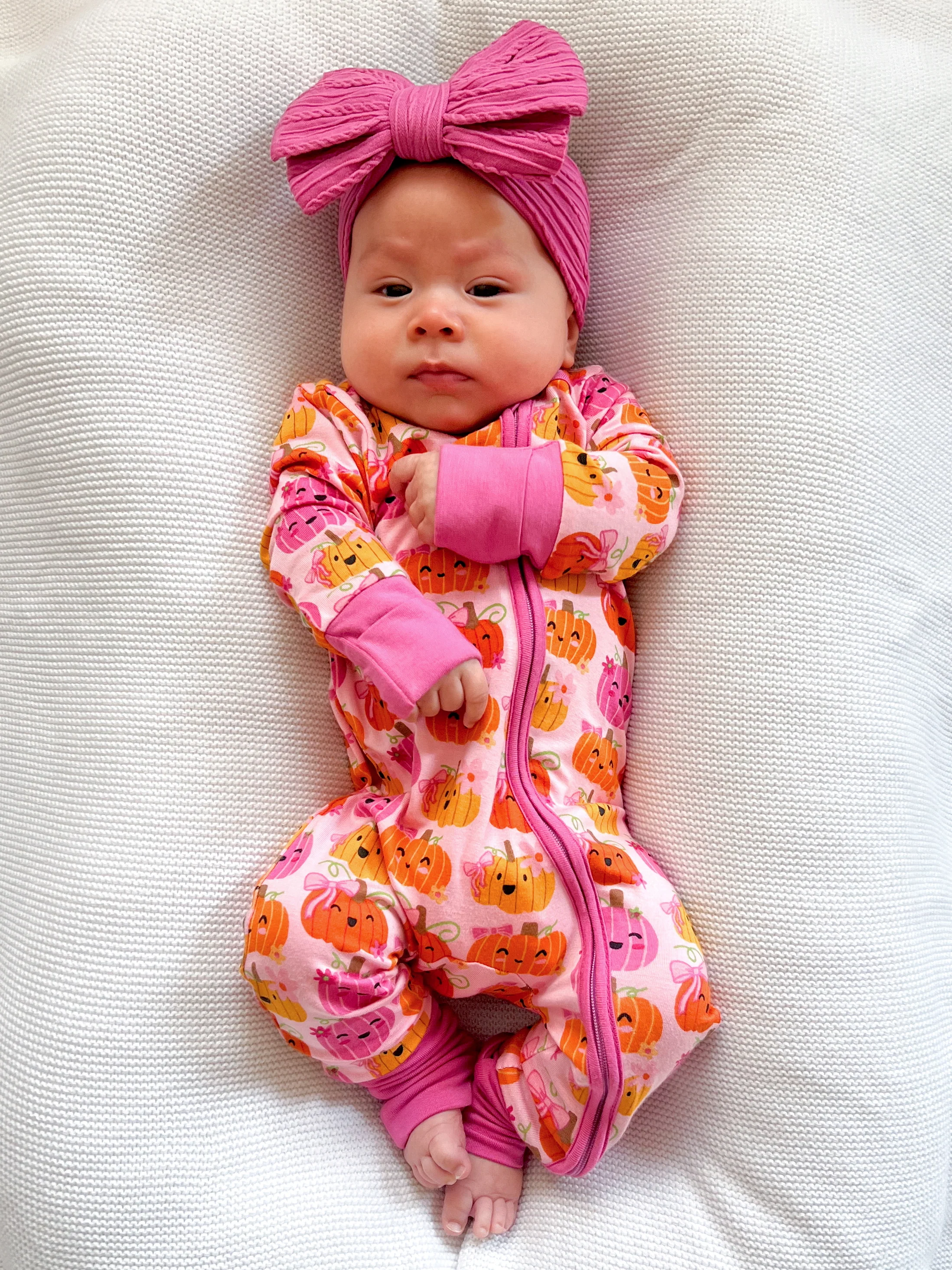 2-Way Convertible Zip Romper, Pumpkin Girlies - Image 3