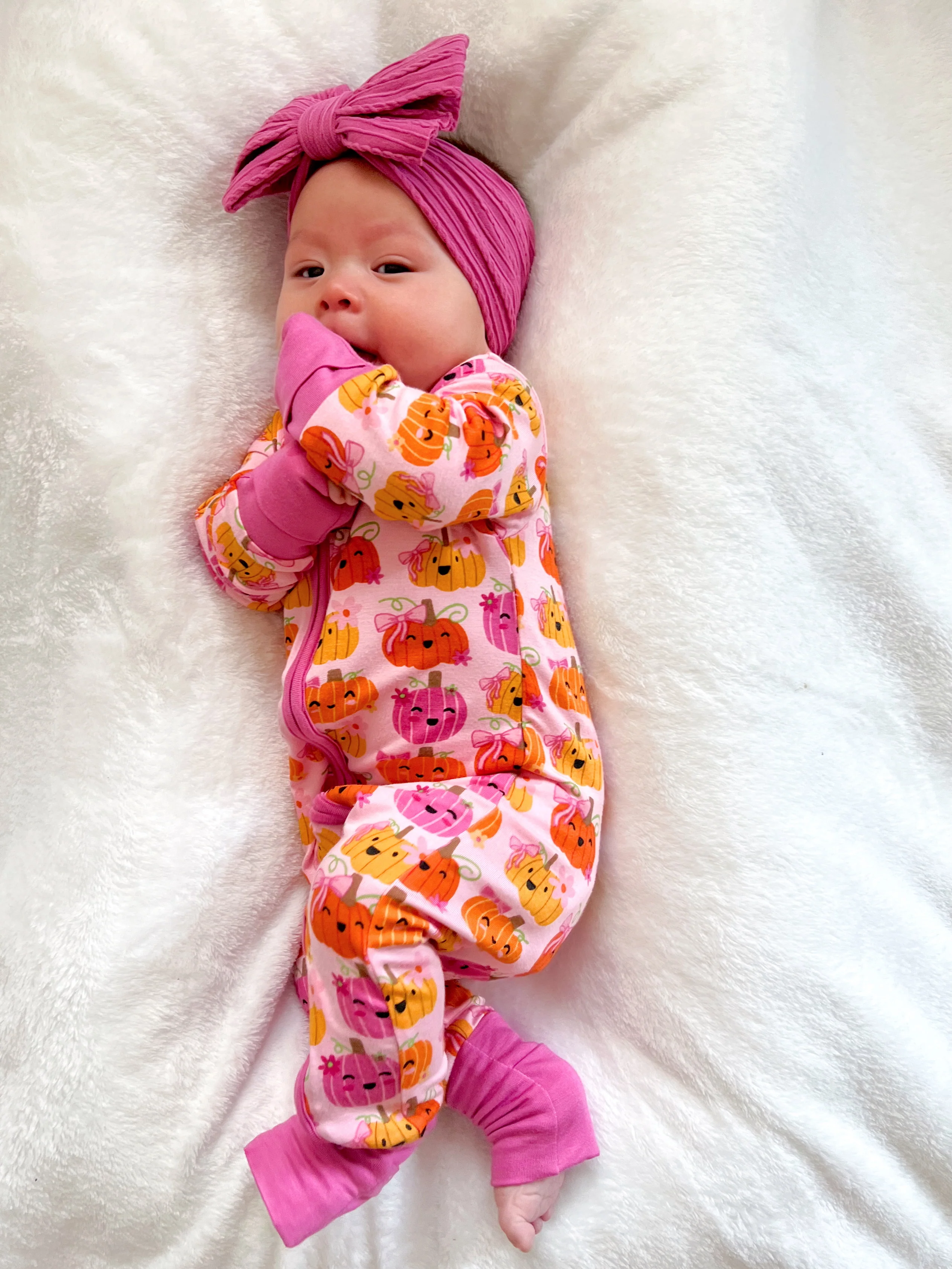 2-Way Convertible Zip Romper, Pumpkin Girlies - Image 7