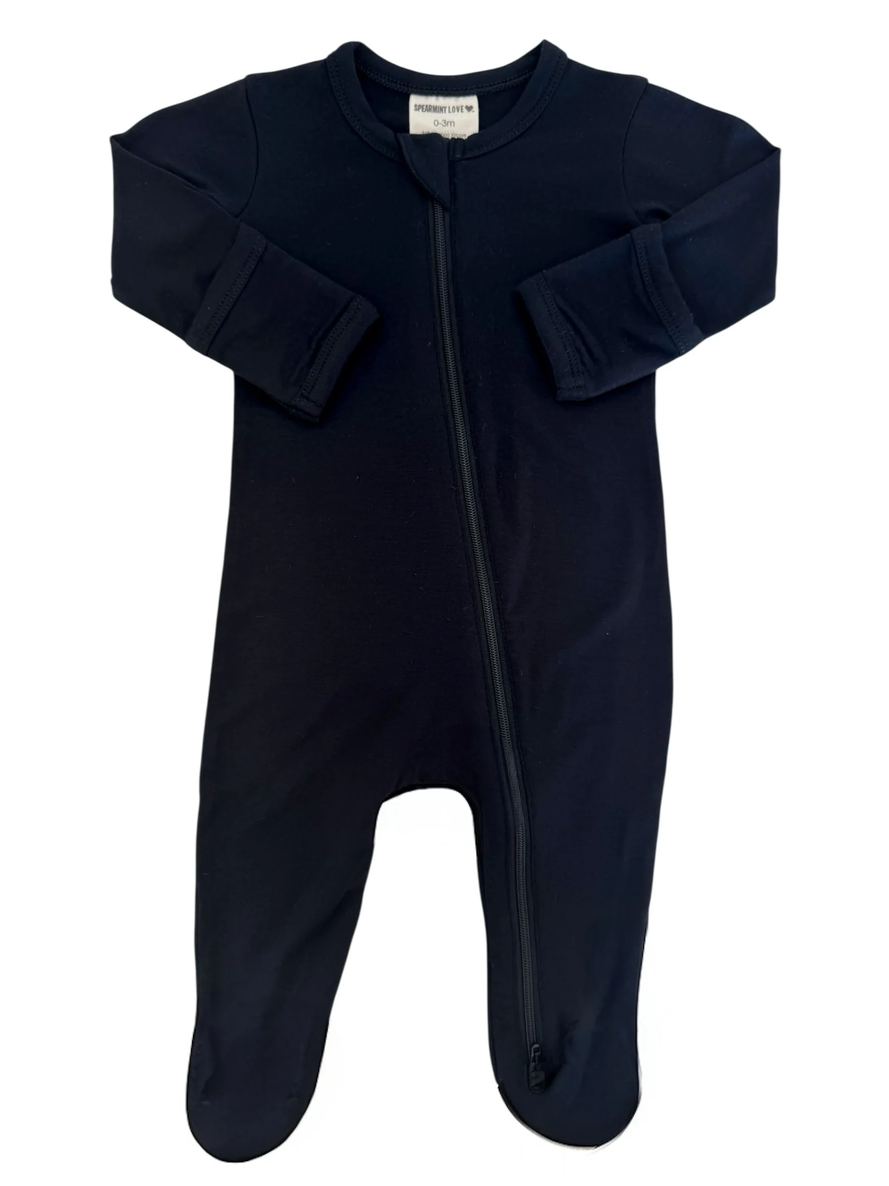 2-Way Zip Footie, Black - Image 2