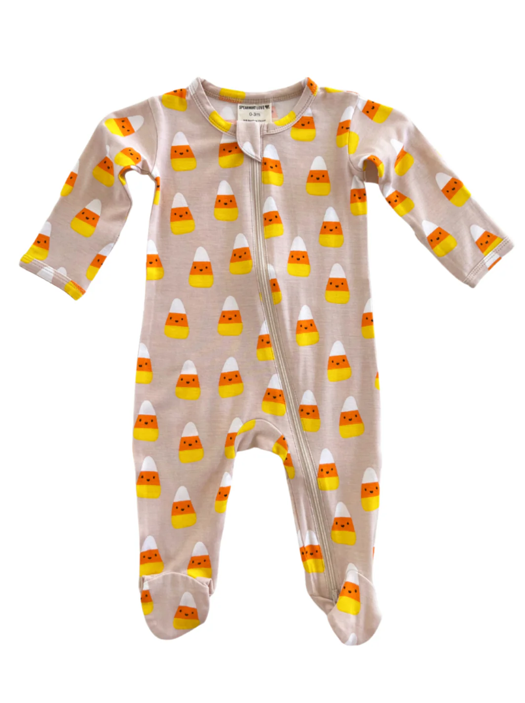 2-Way Zip Footie, Candy Corn - Image 3