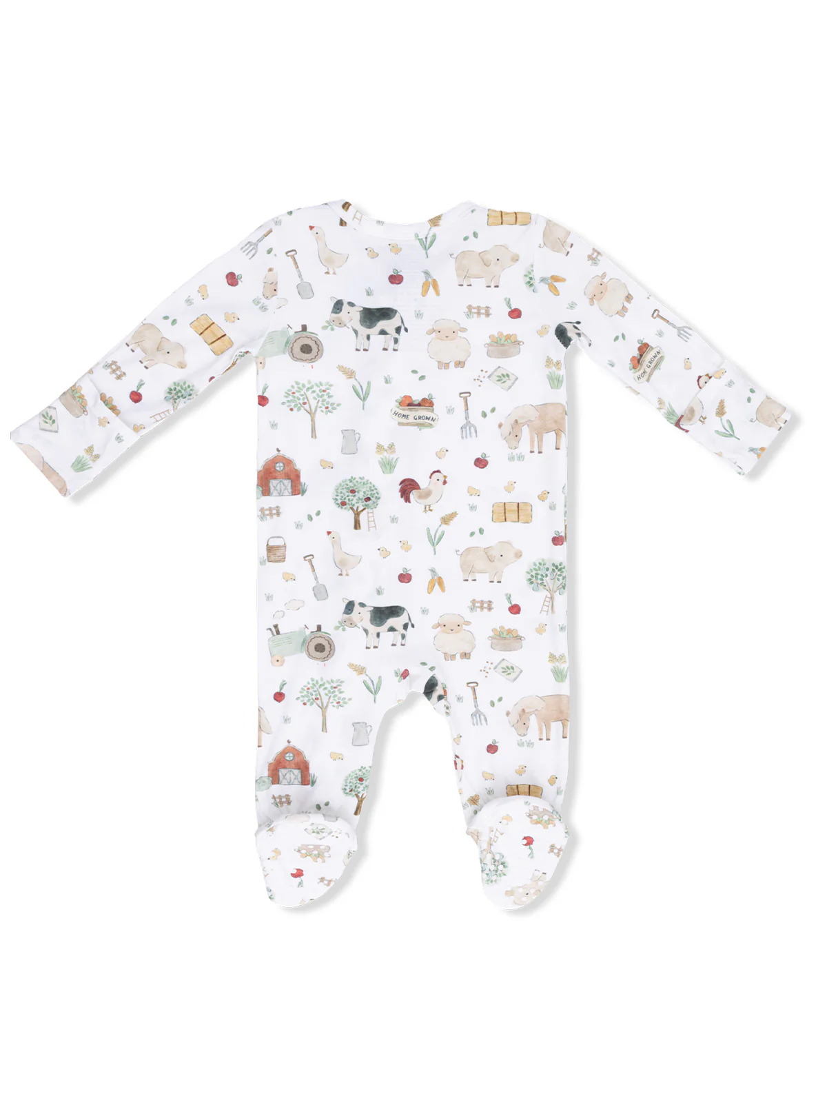 2-Way Zip Footie, Cute Farm Animals Uni - Image 2