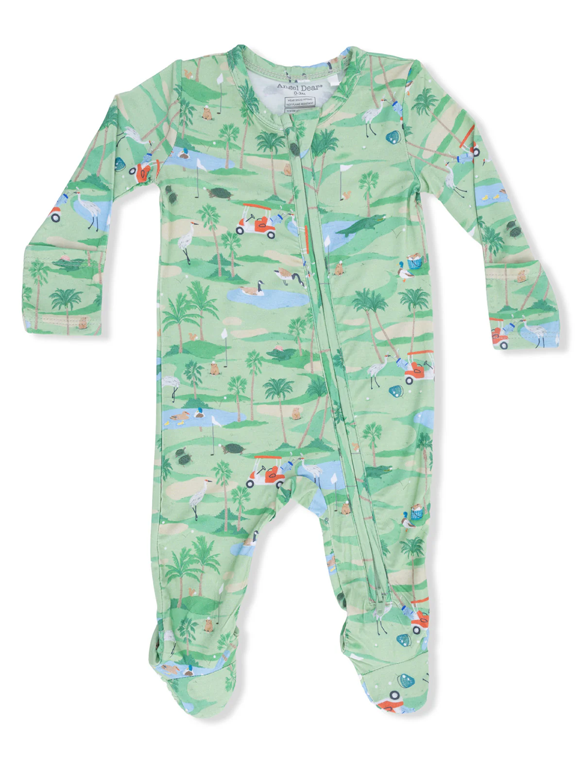2-Way Zip Footie, Golf Animals Oasis