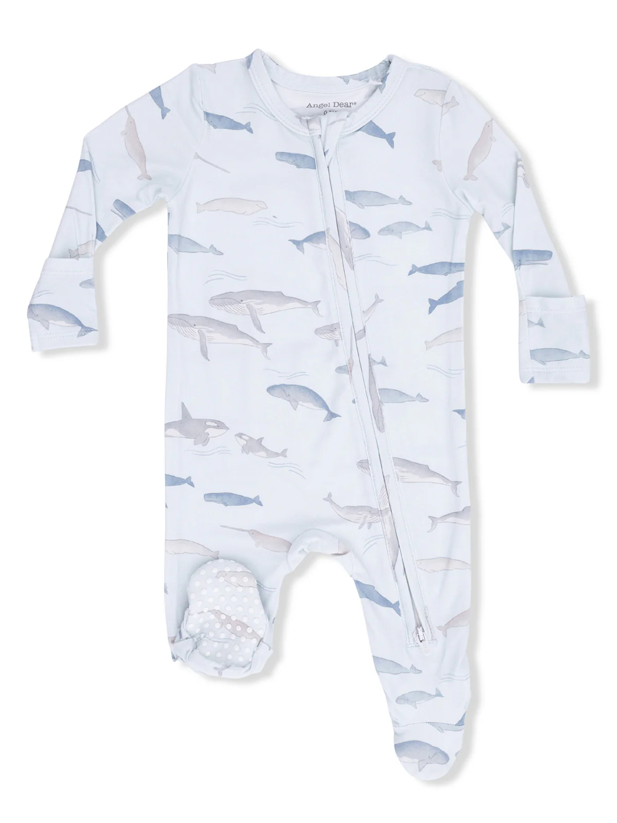 2-Way Zip Footie, Little Whales
