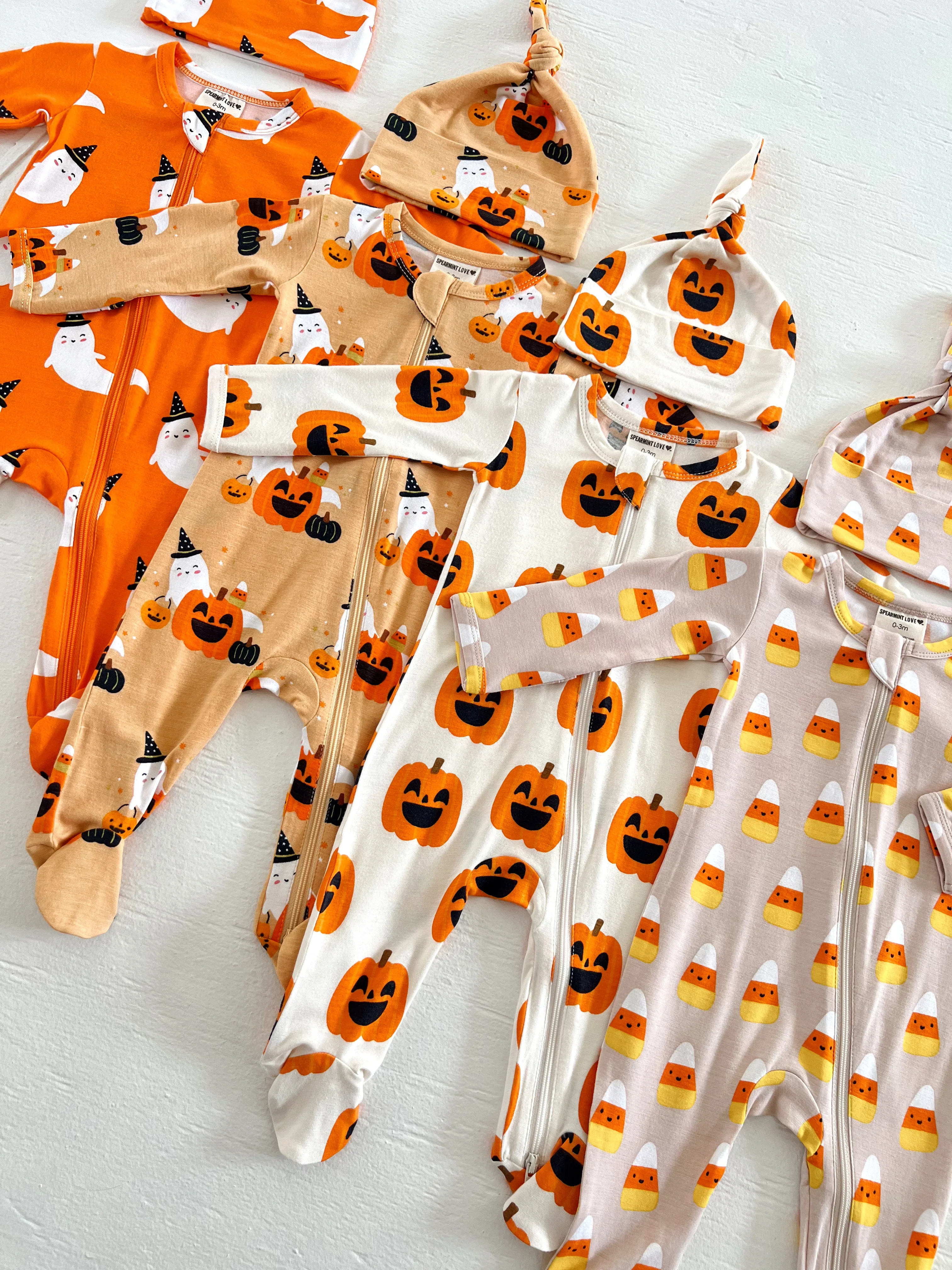 2-Way Zip Footie, Orange Ghost - Image 5