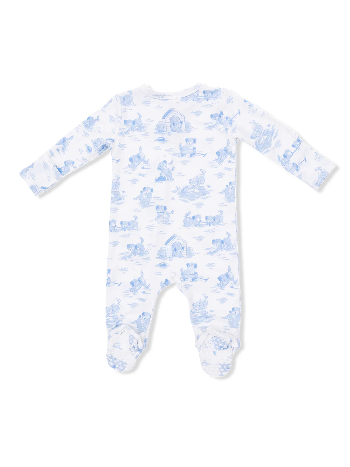 2-Way Zip Footie, Puppy Toile Blue - Image 2