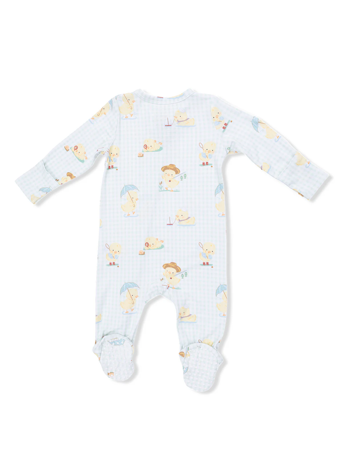 2-Way Zip Footie, Vintage Spring Ducklings Green - Image 2