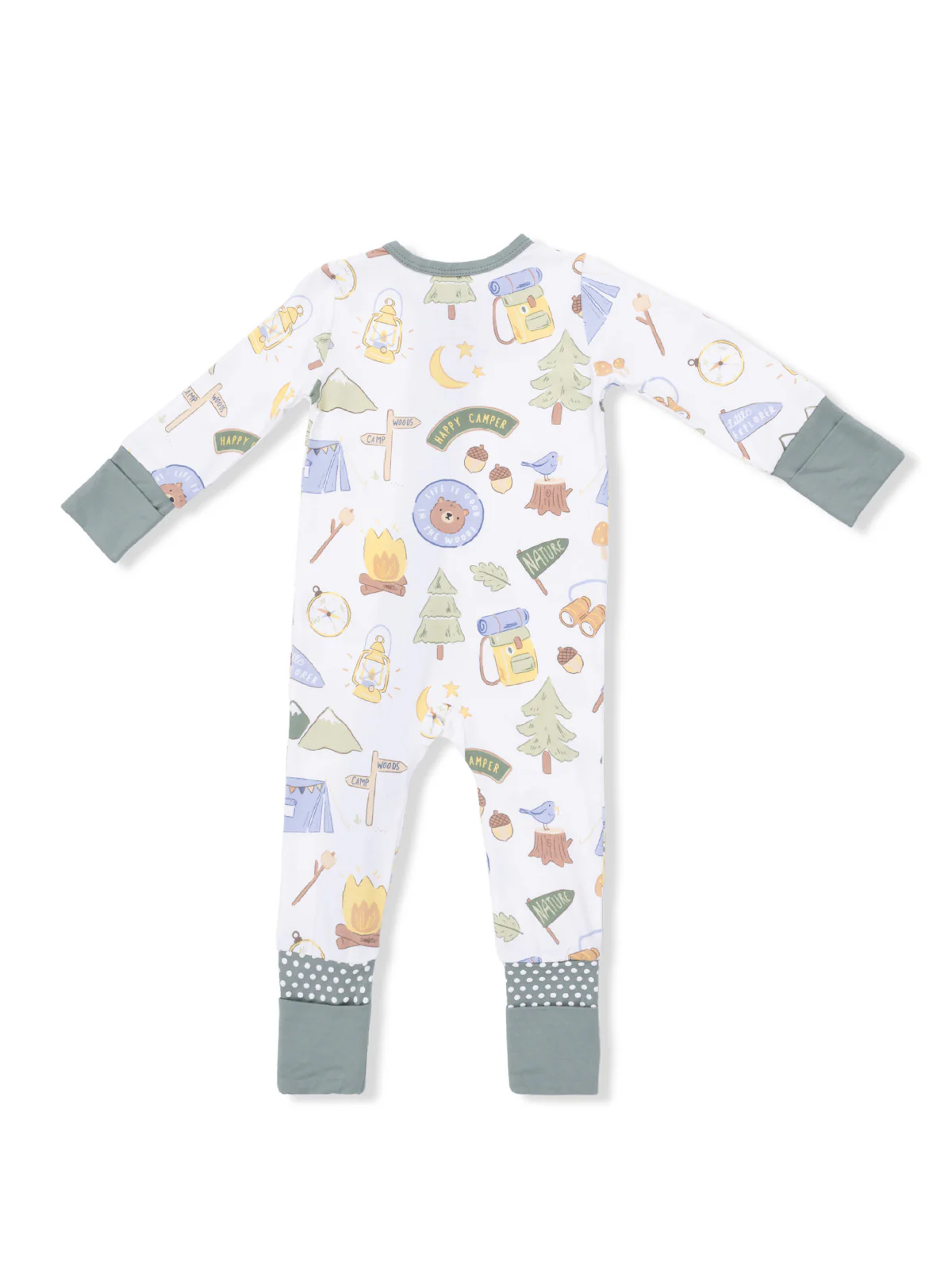 2-Way Zip Romper, Camping Blue - Image 3