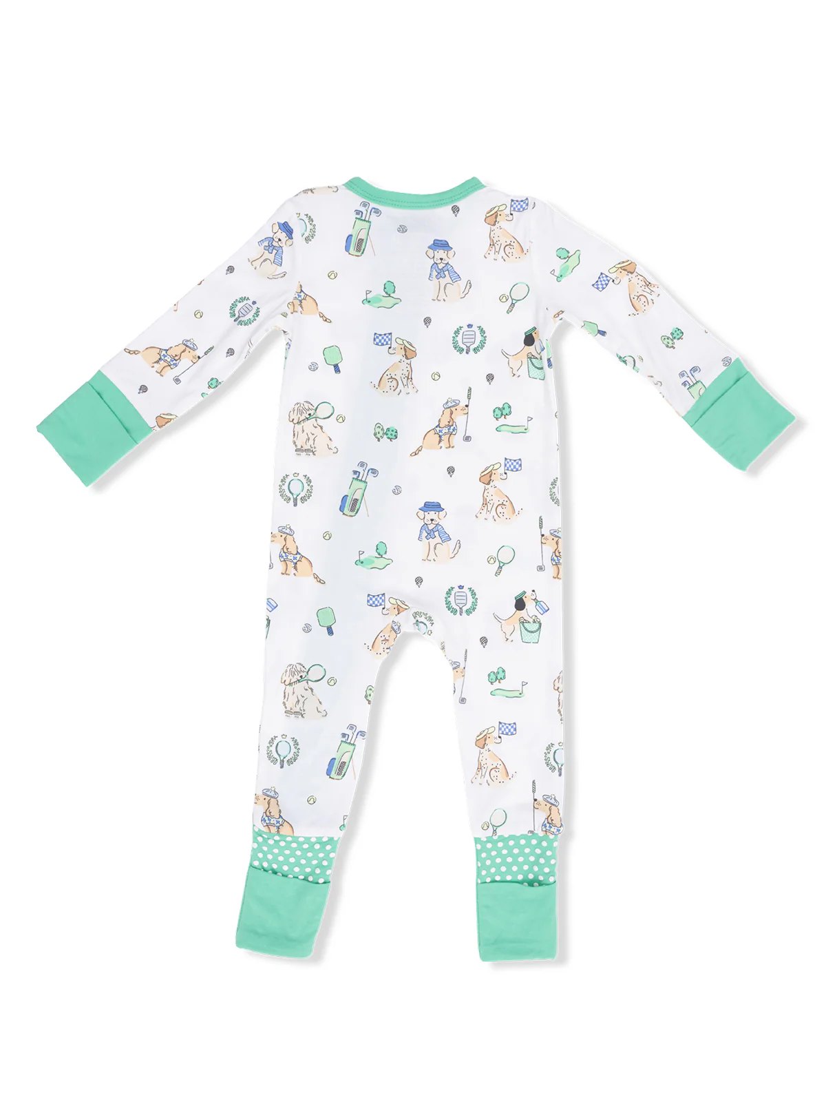 2-Way Zip Romper, Country Club Dogs Neutral - Image 2