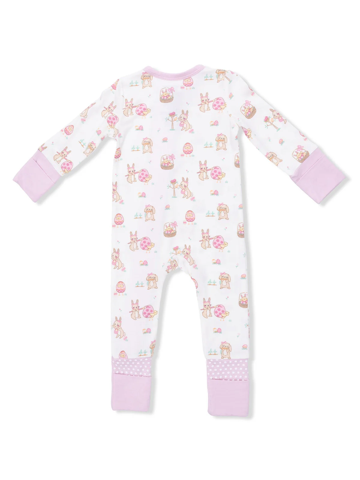 2-Way Zip Romper, Easter Egg Hunt Pink - Image 2