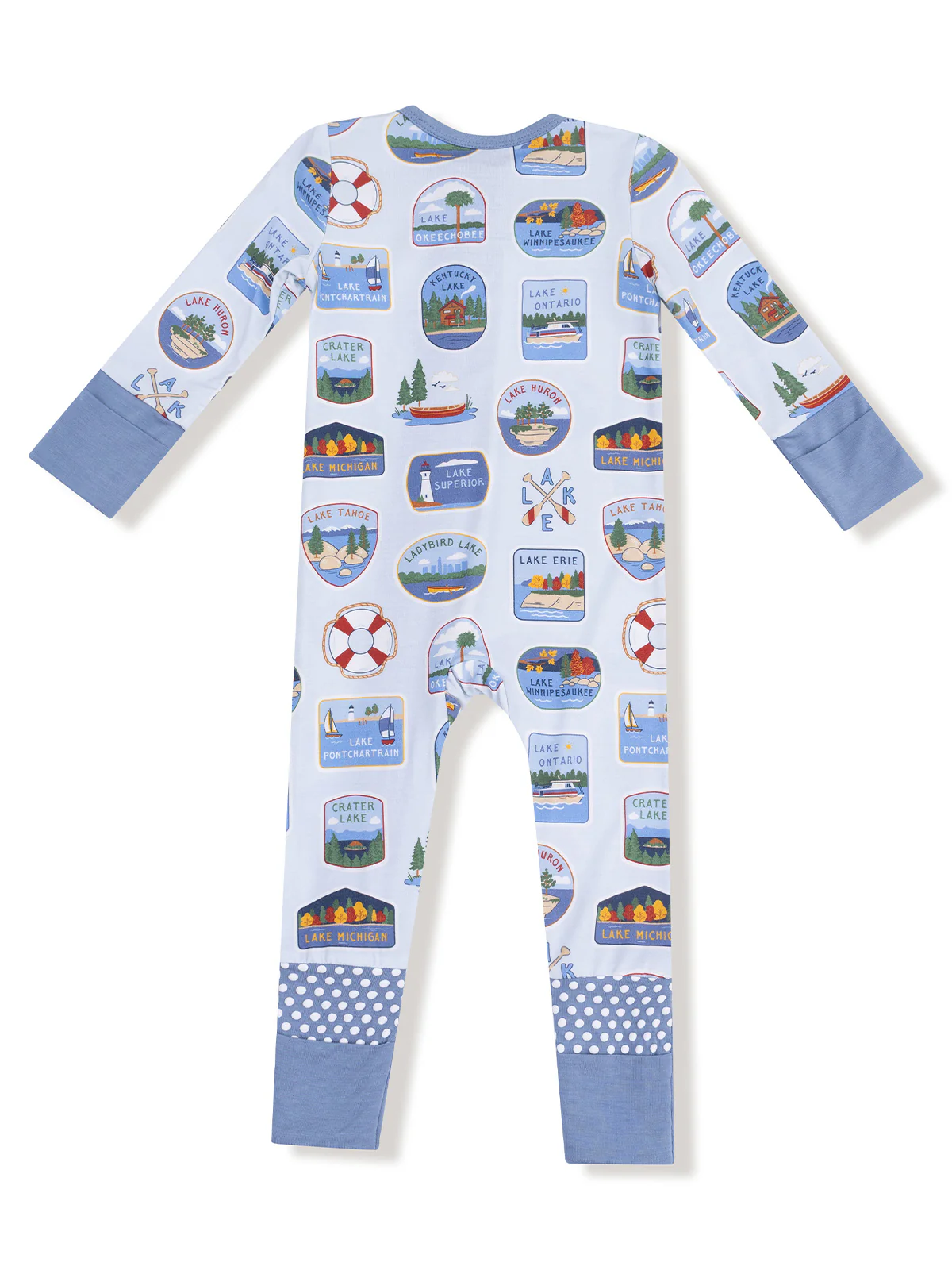2-Way Zip Romper, Lake Stickers - Image 2