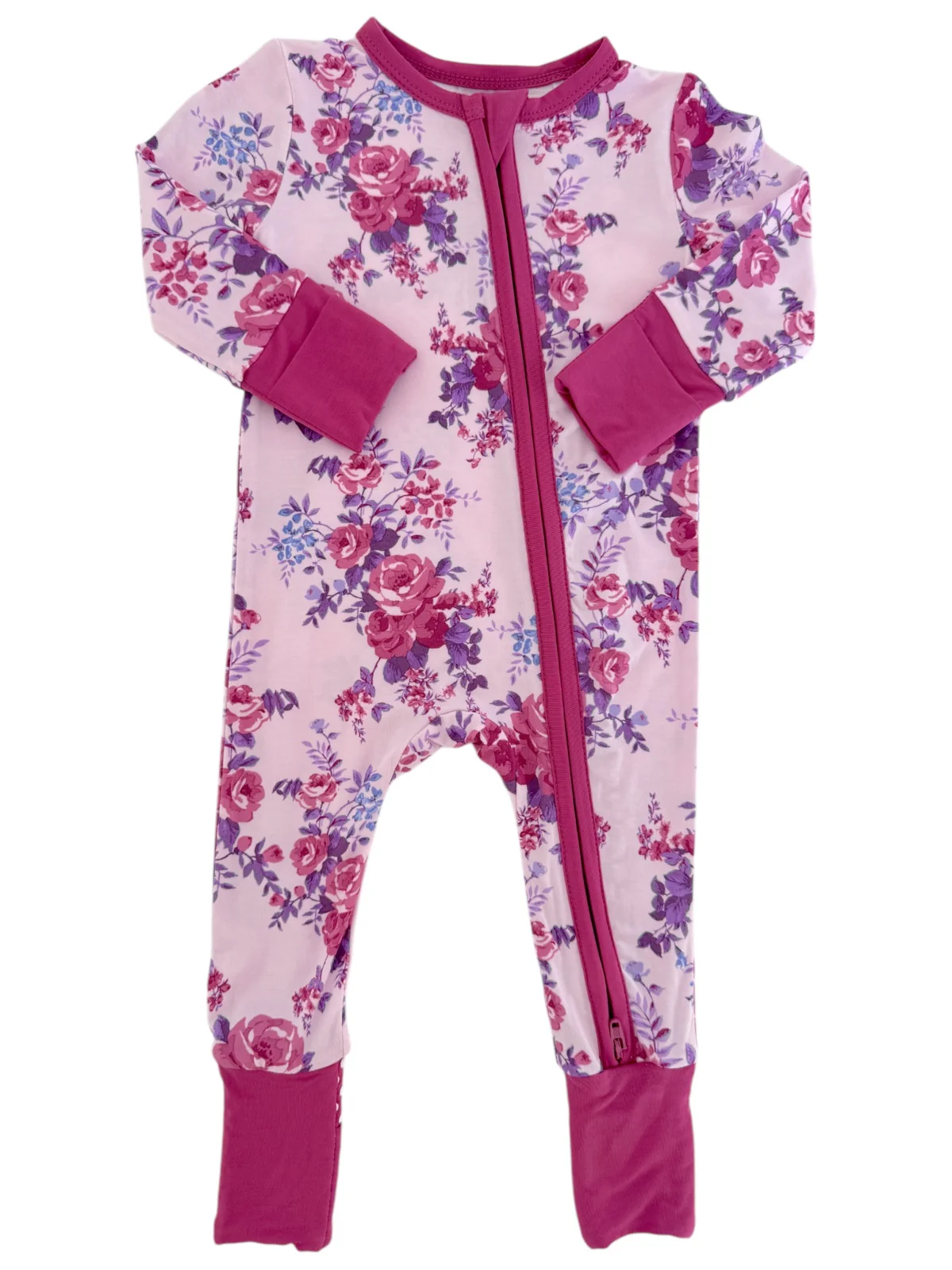 2-Way Zip Romper, Violet Rose - Image 4