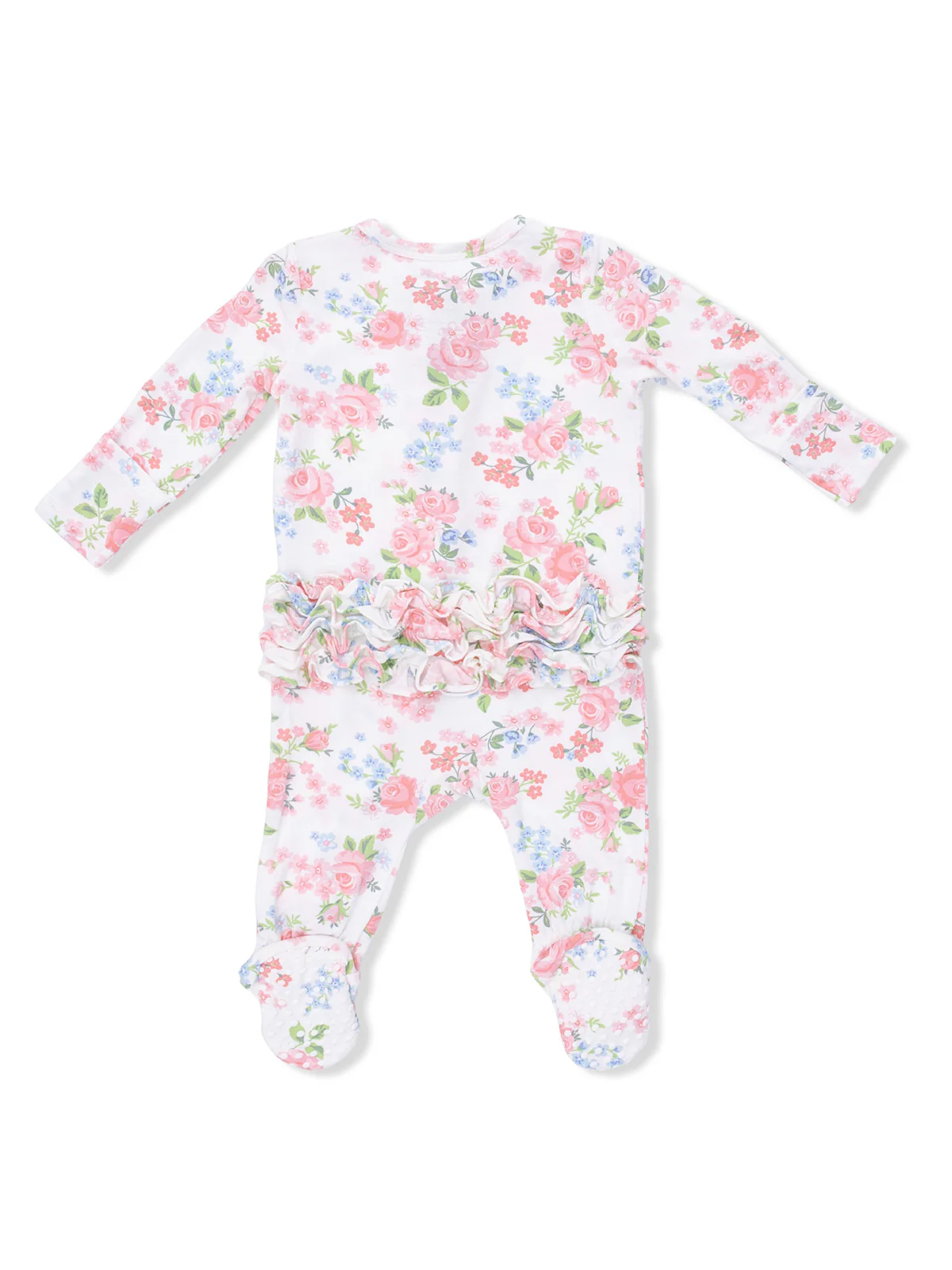 2-Way Zip Ruffle Footie, Cute Little Roses - Image 2