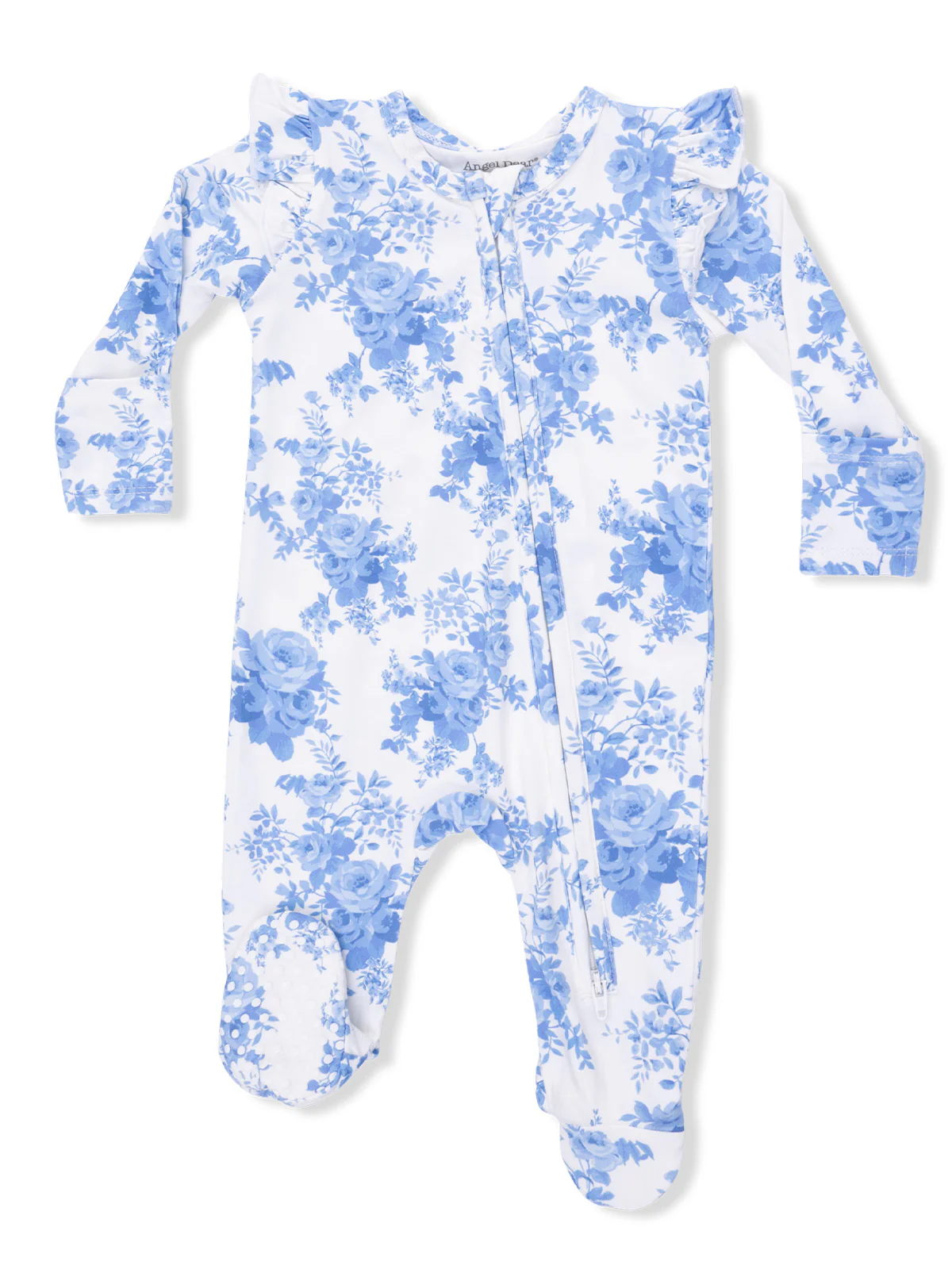 2-Way Zip Ruffle Sleeve Footie, Dream Cottage Floral