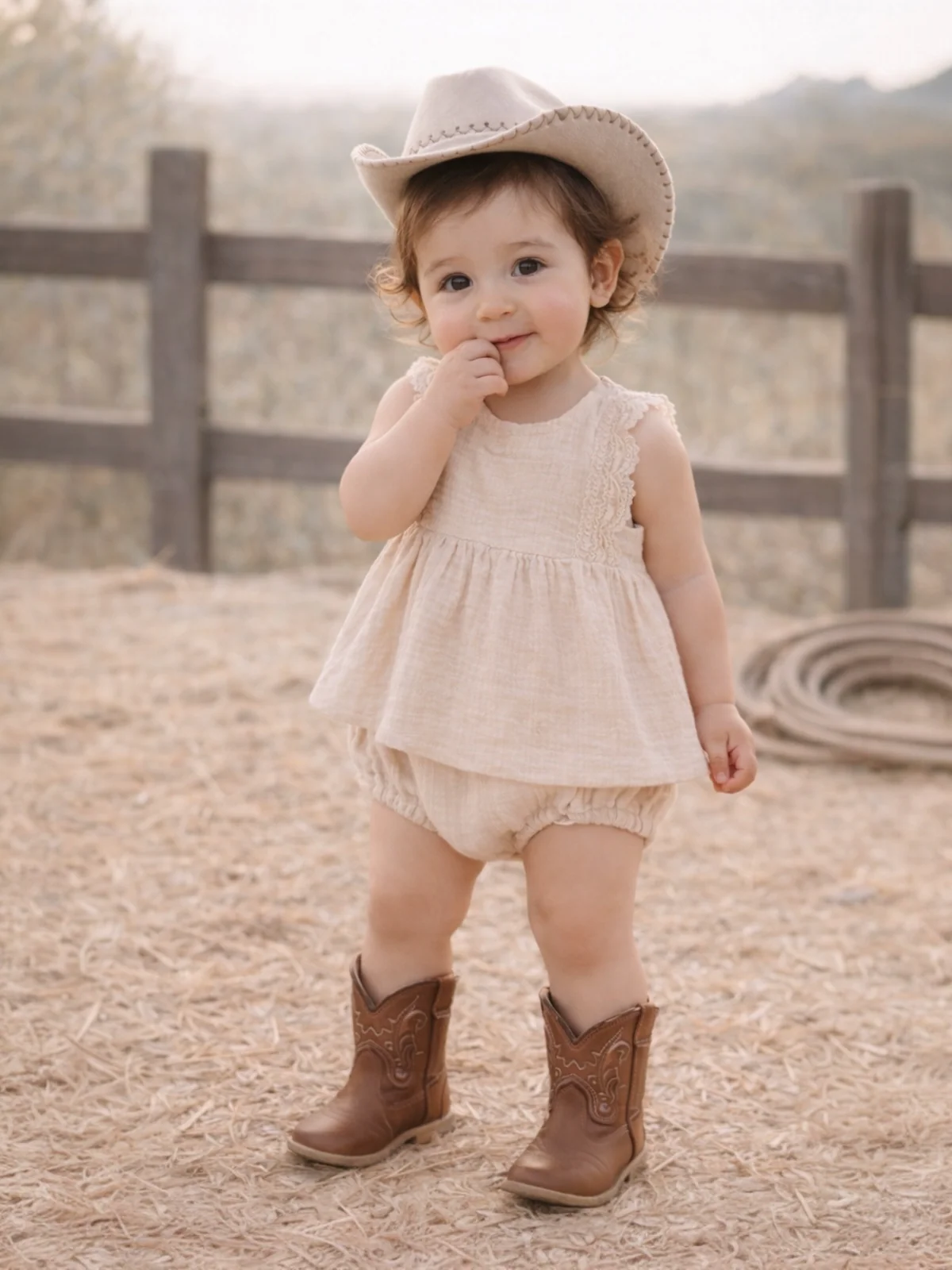 Babydoll Top & Mod Bloomer, French Oak