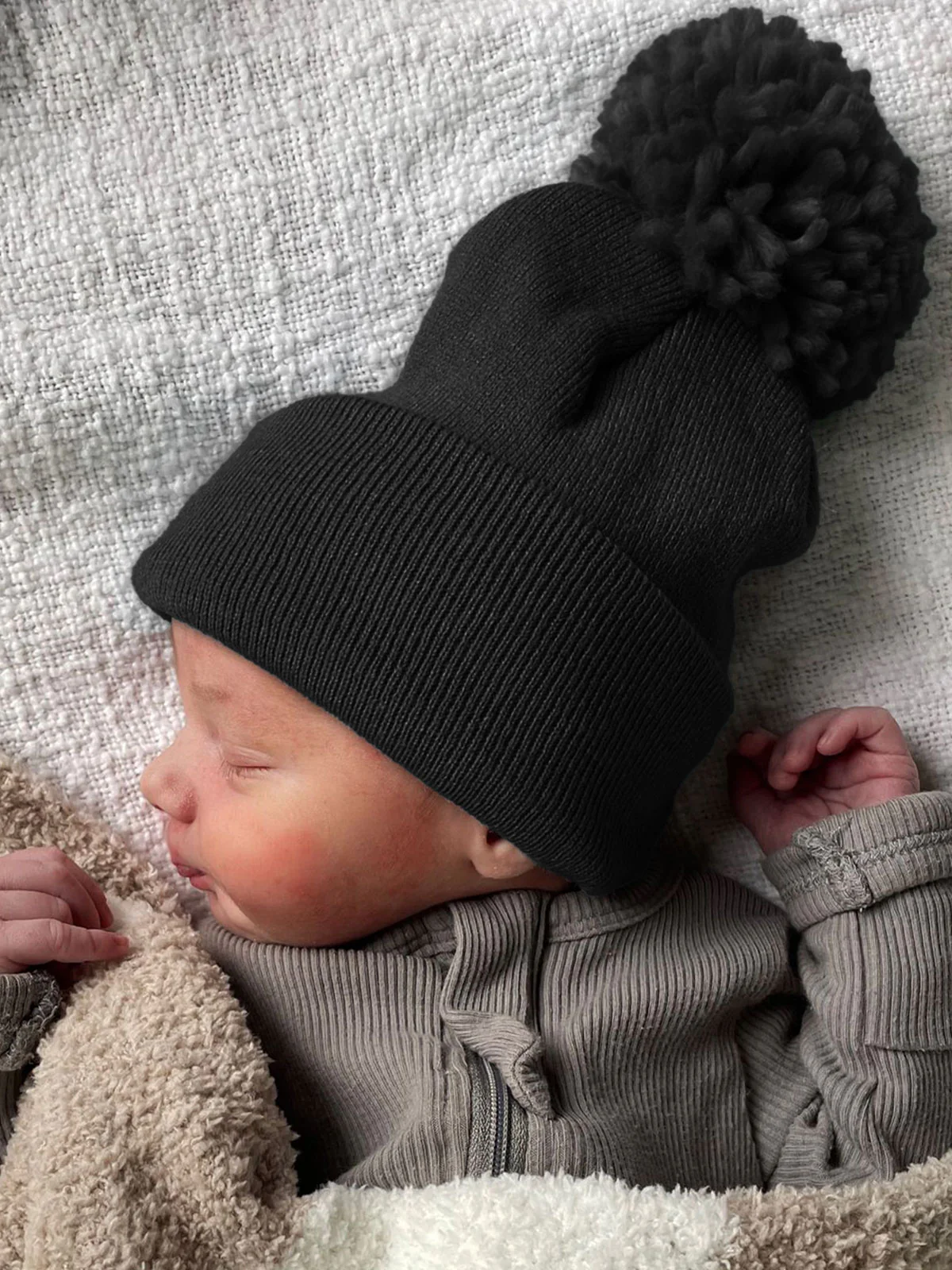 Baby's First Hat®, Black Pom