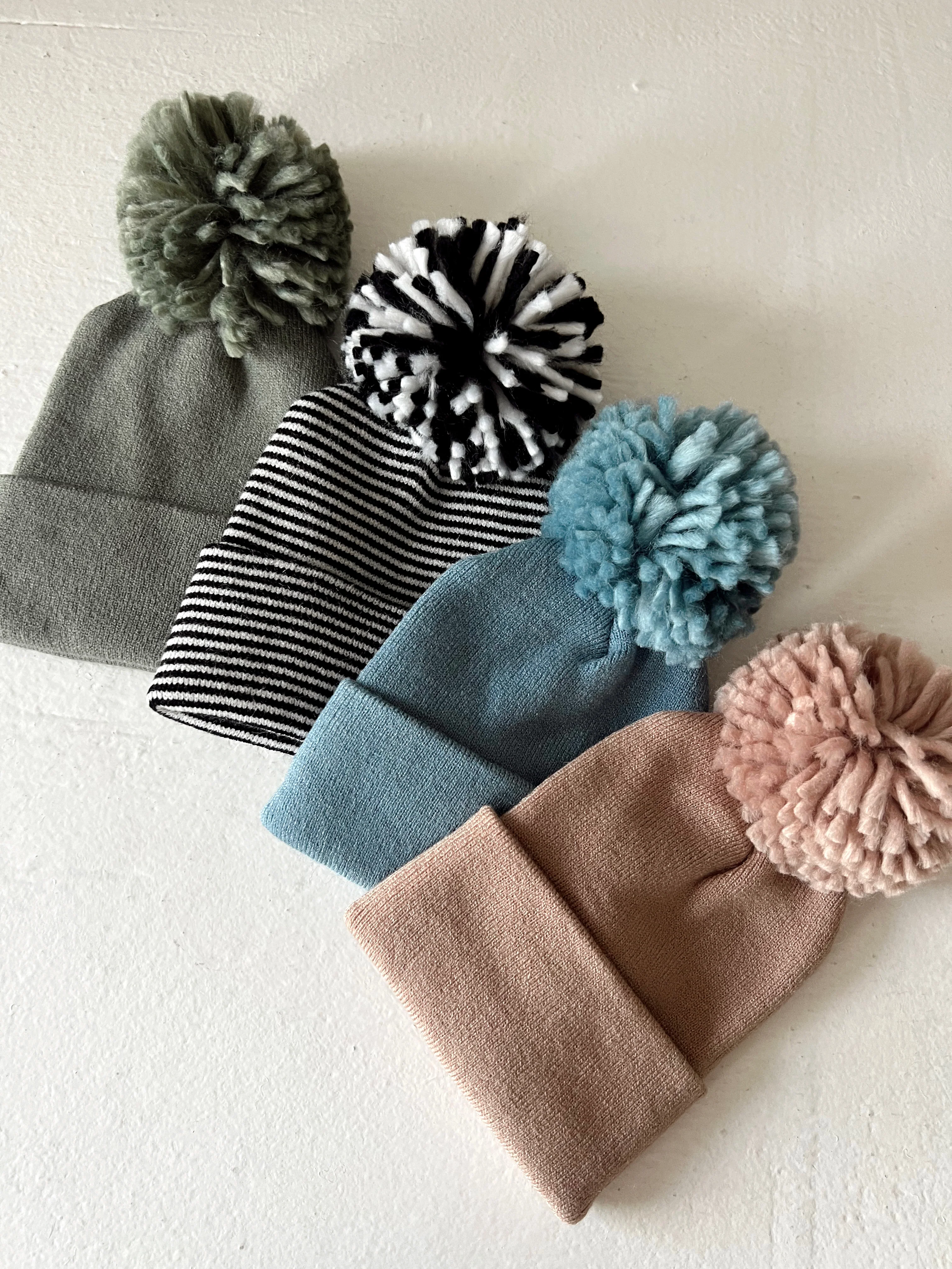 Baby's First Hat®, Black/White Stripe Pom - Image 3