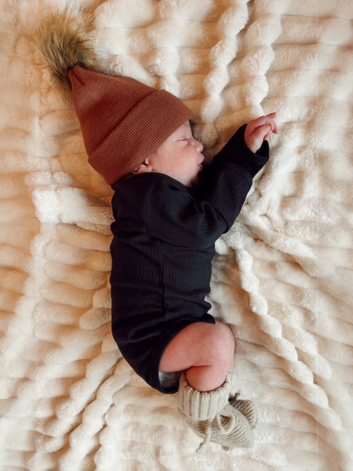Baby's First Hat®, Sandalwood Fur Pom - Image 3