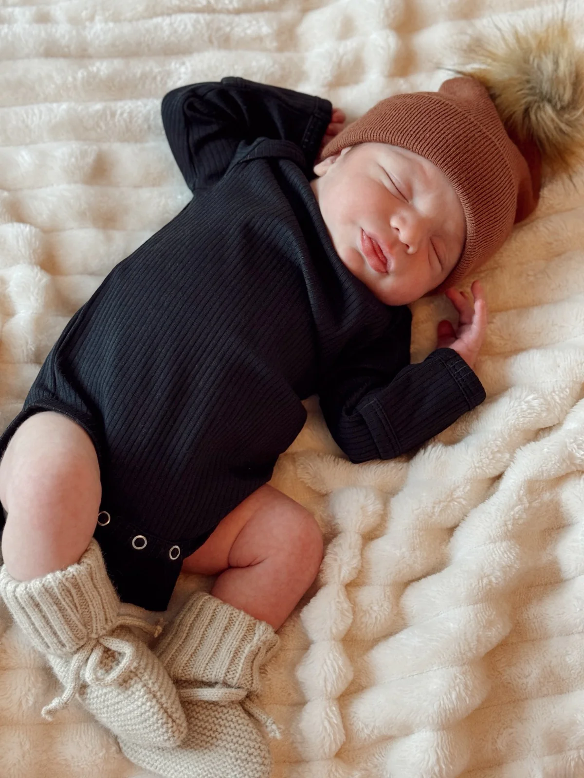 Baby's First Hat®, Sandalwood Fur Pom - Image 4