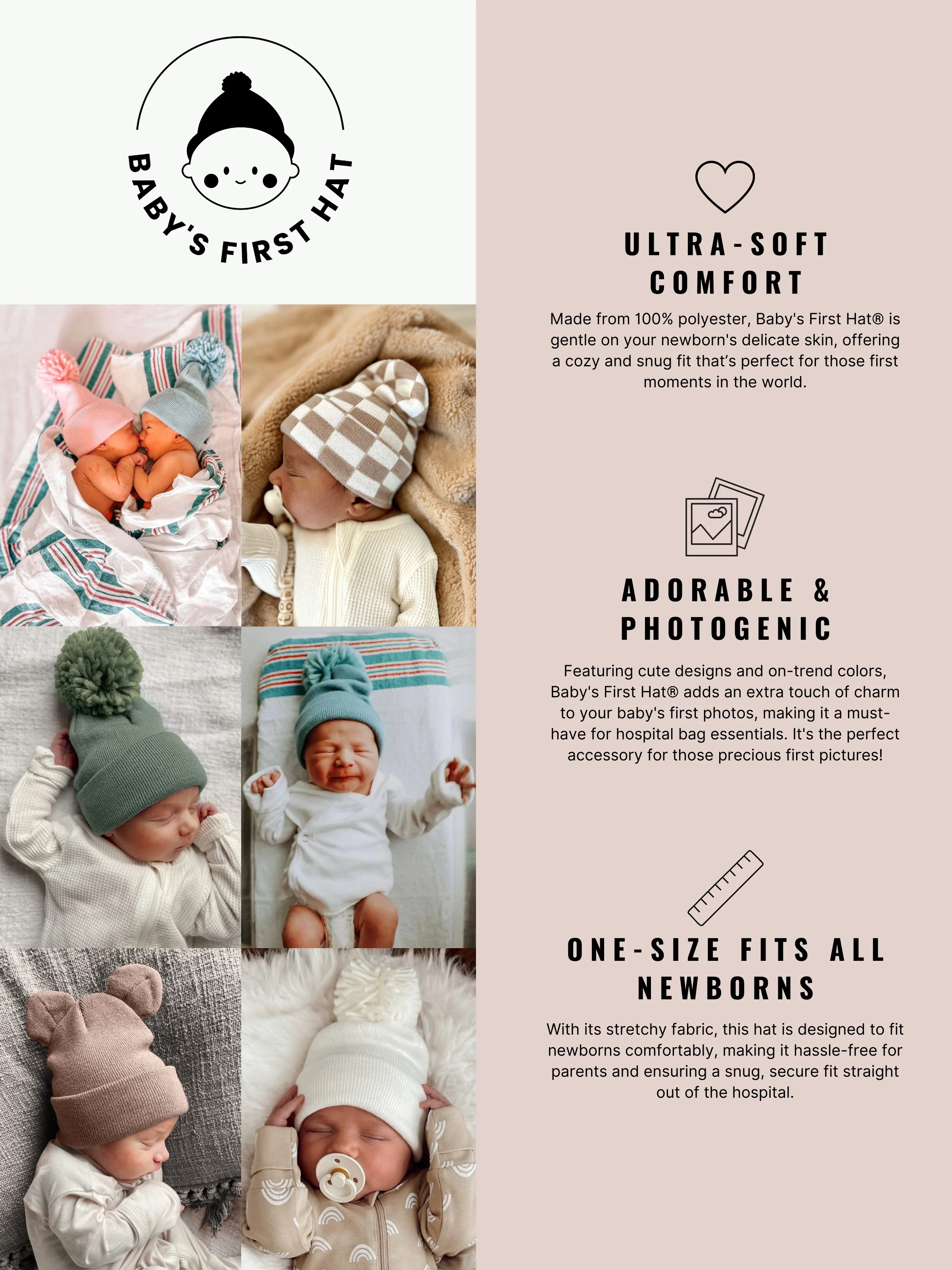 Baby's First Hat®, Warm White - Image 3