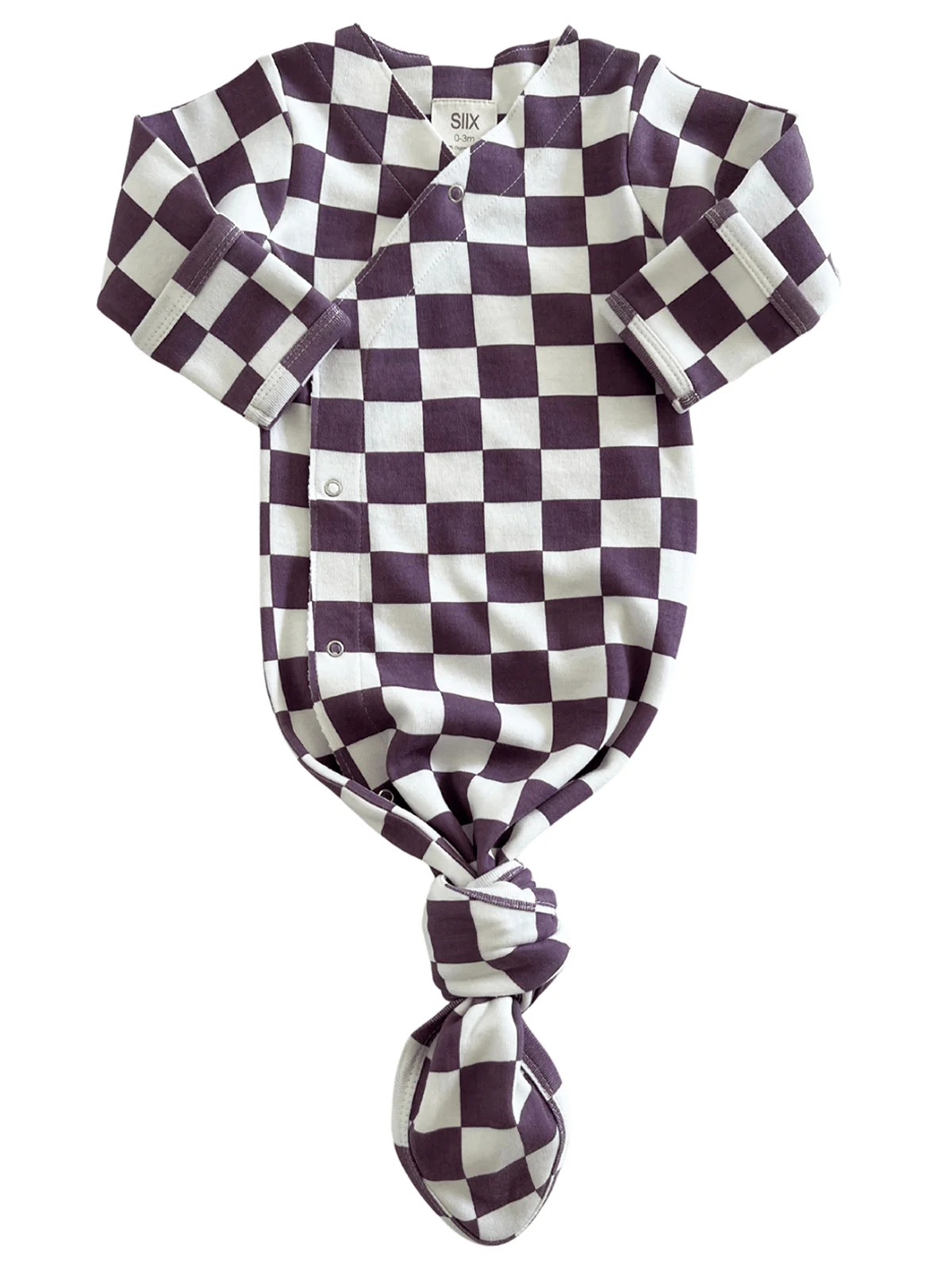 Berry Cheesecake Checkerboard / Organic Kimono Knot Gown - Image 2