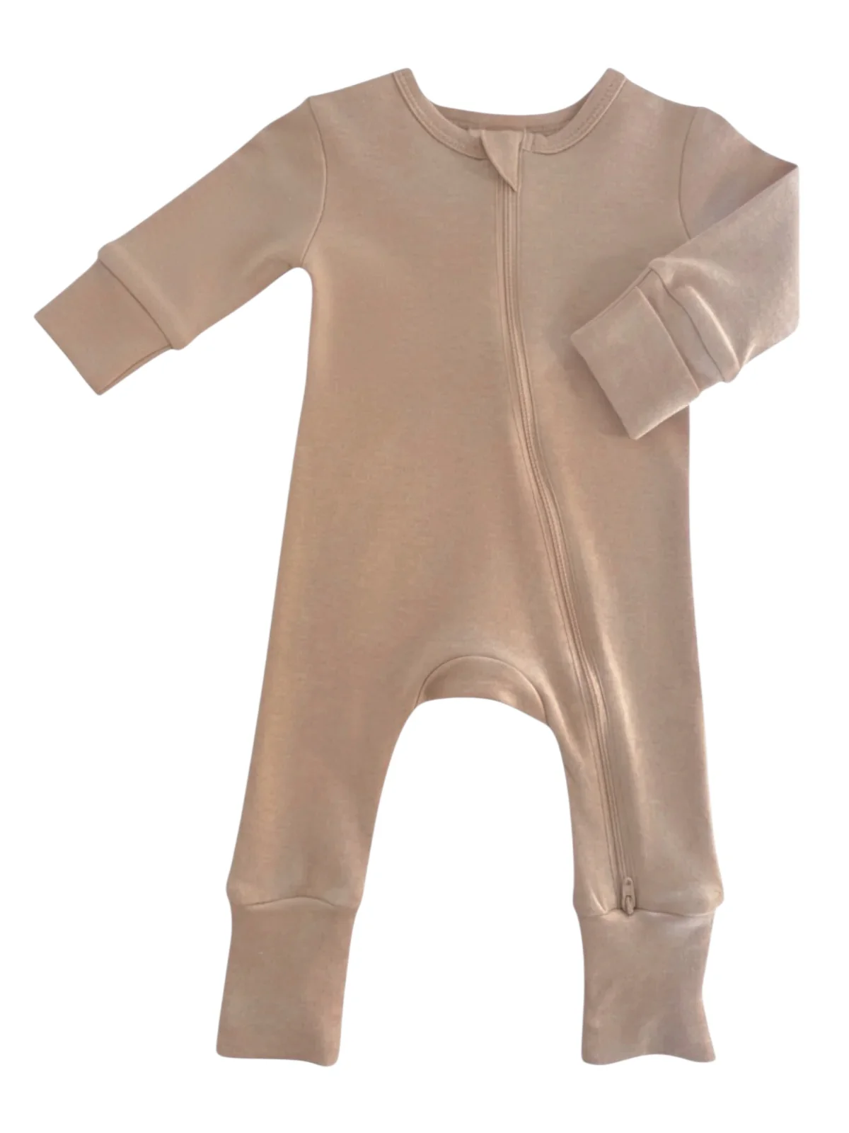 Biscuit / Organic 2-Way Zip Romper - Image 2