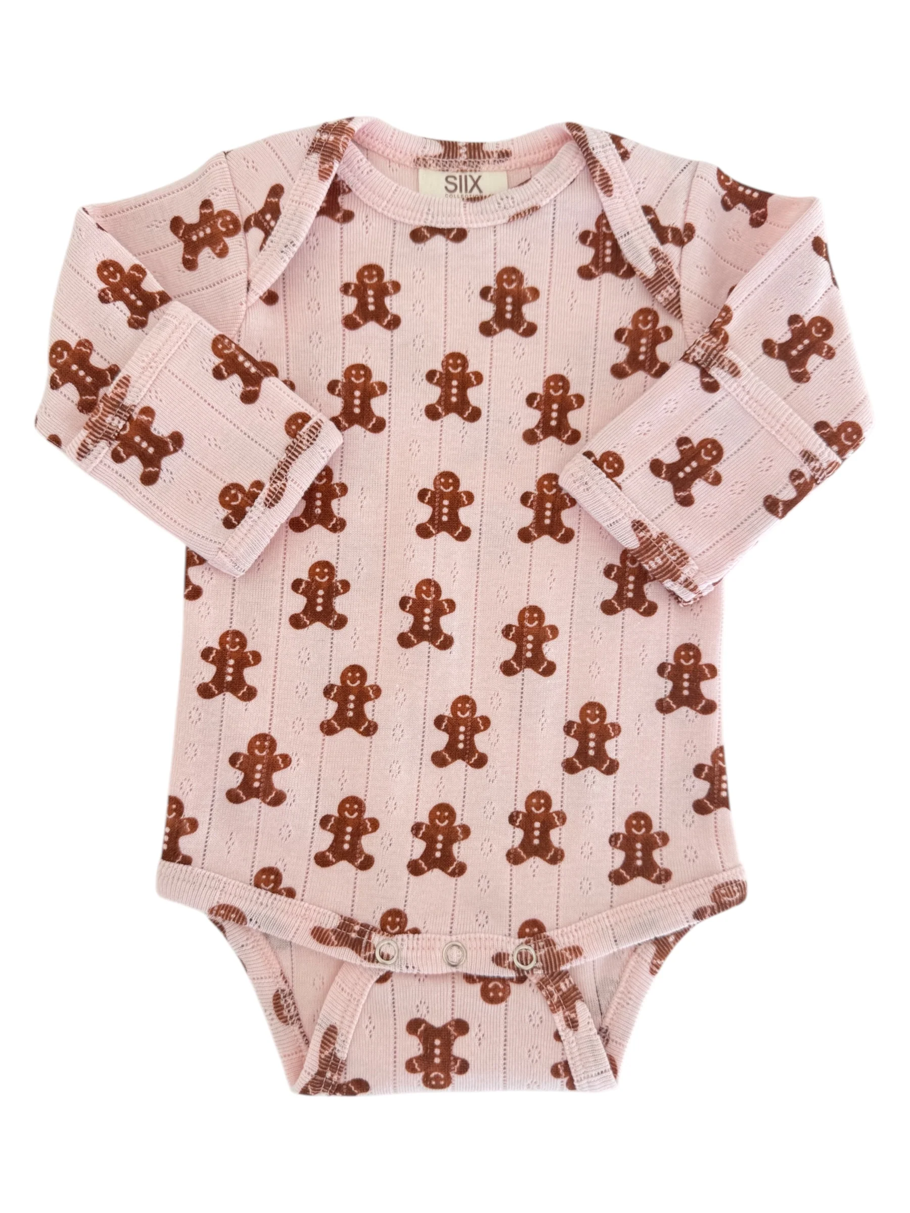 Blush Gingerbread / Organic Pointelle Long Sleeve Bodysuit - Image 2
