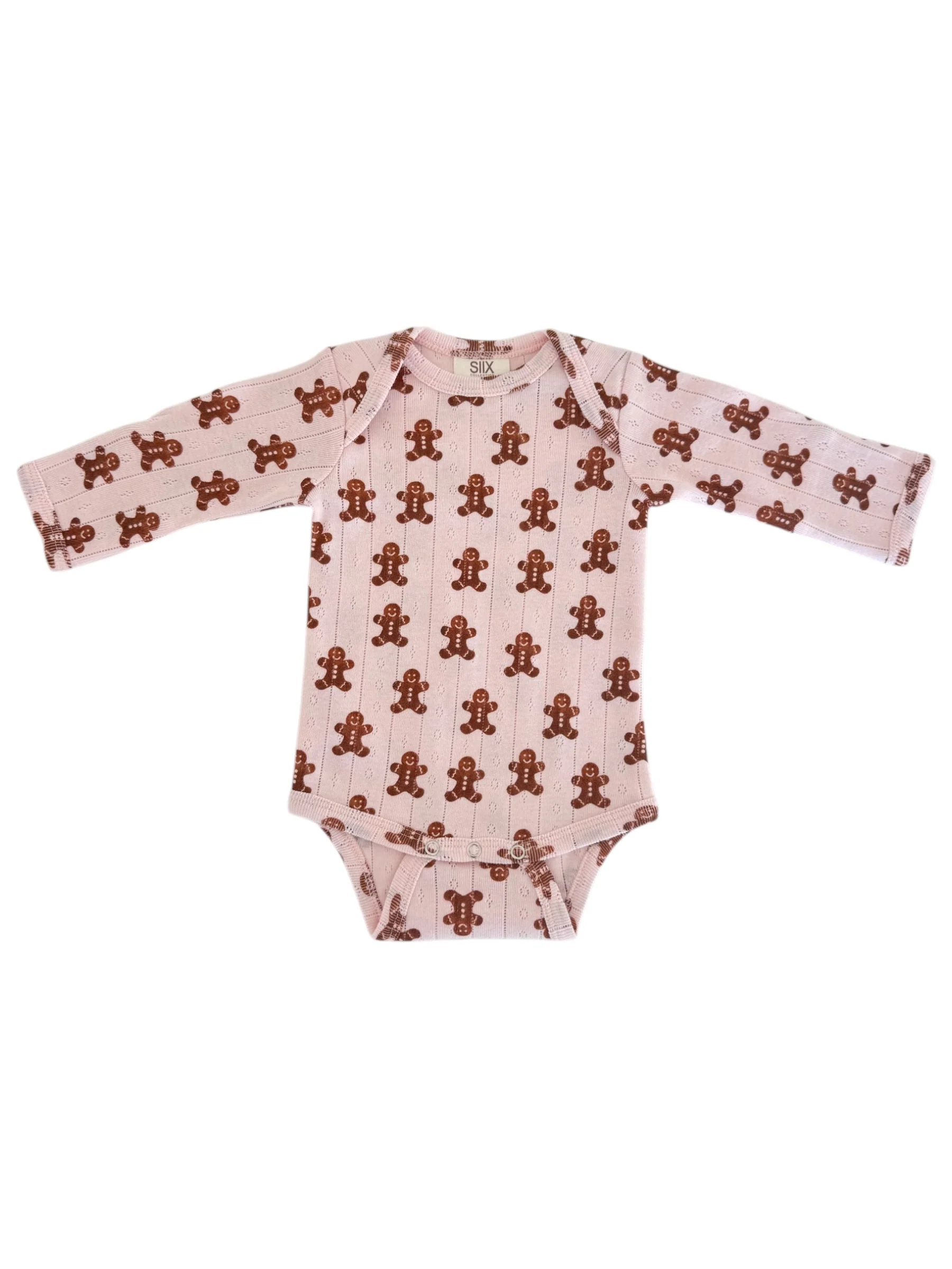 Blush Gingerbread / Organic Pointelle Long Sleeve Bodysuit - Image 3