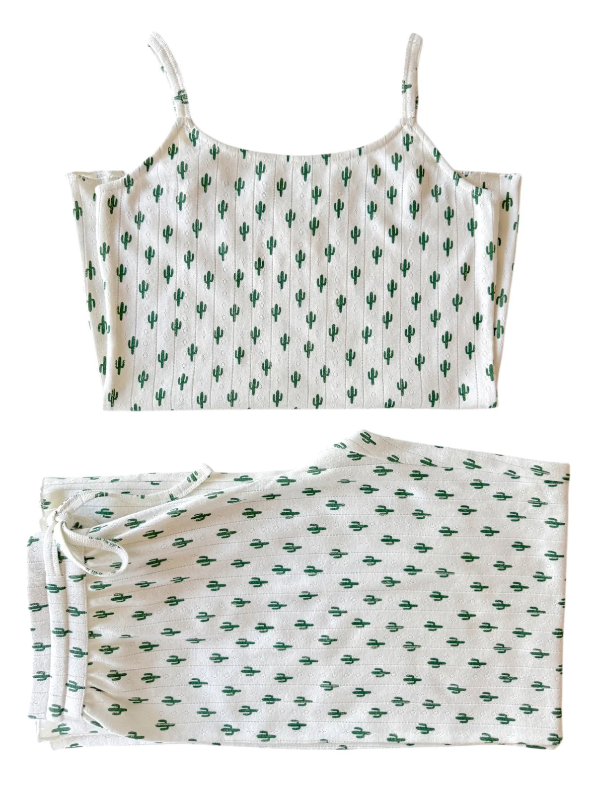 Cactus / Organic Pointelle Women's Cami Lounge Set - Image 3