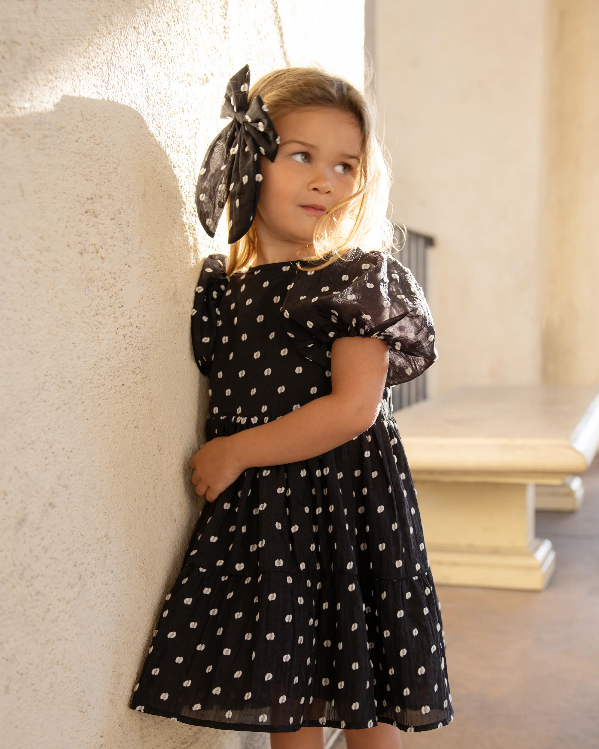 Chloe Dress, Black & Ivory Dot - Image 4