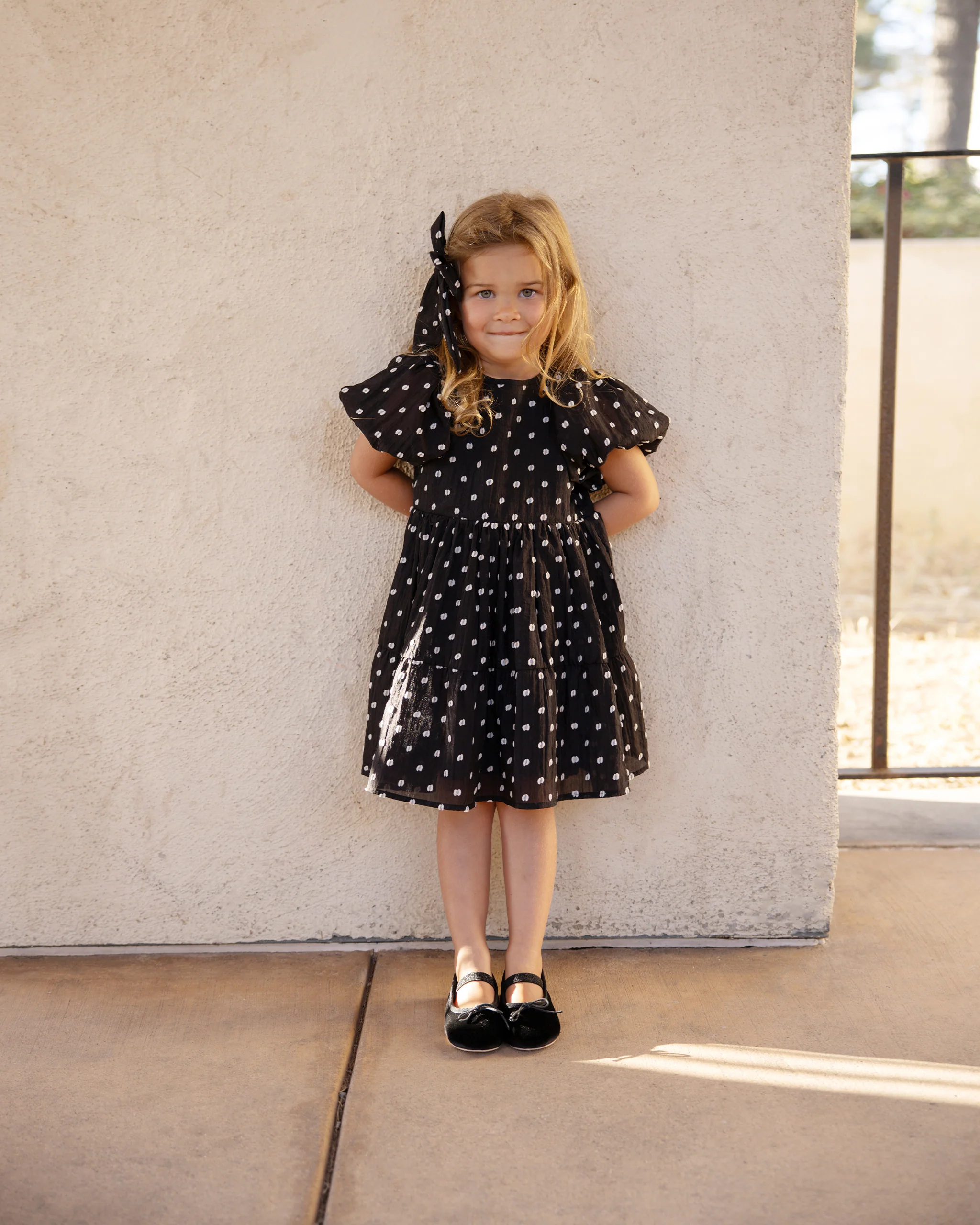 Chloe Dress, Black & Ivory Dot - Image 7