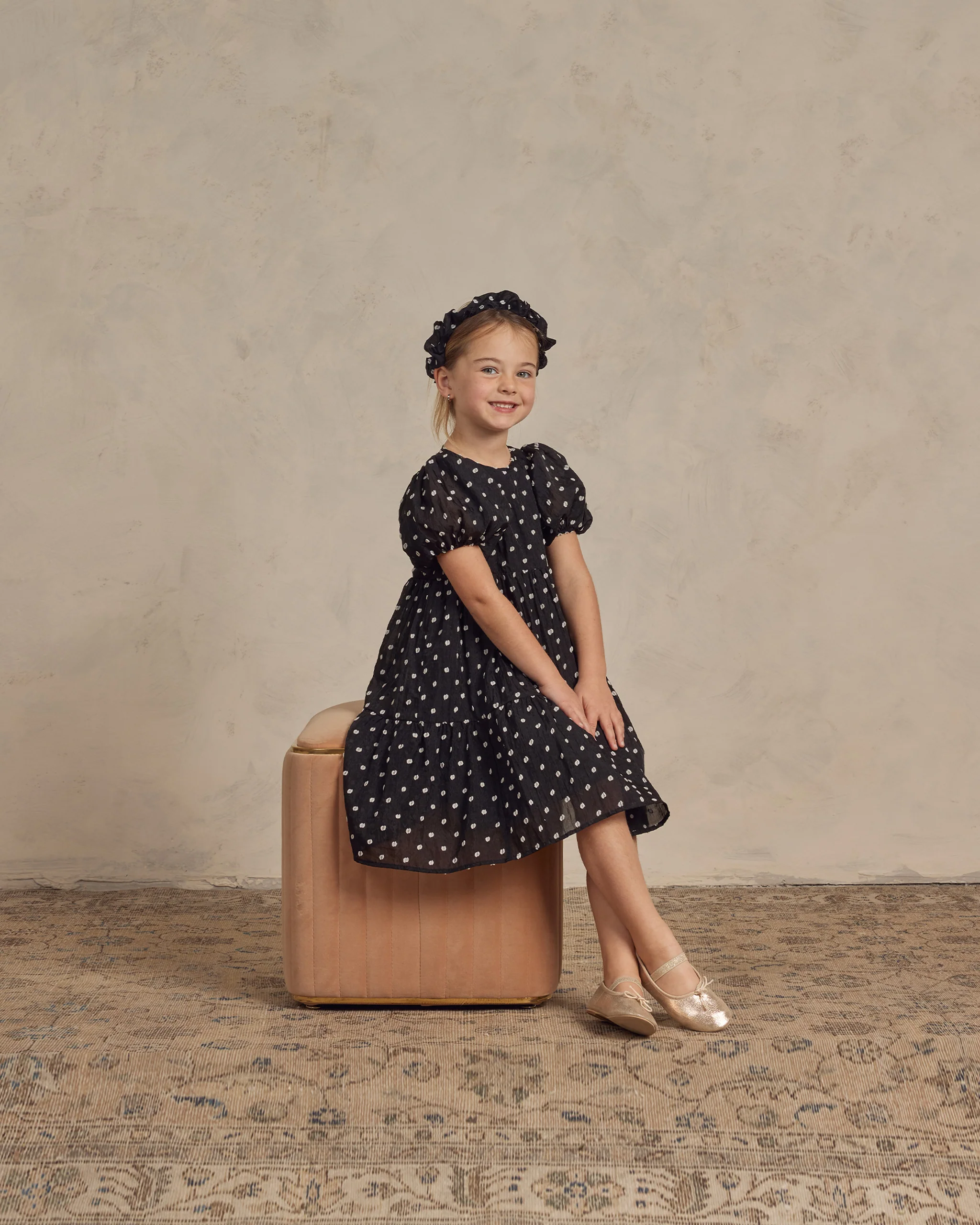 Chloe Dress, Black & Ivory Dot - Image 8