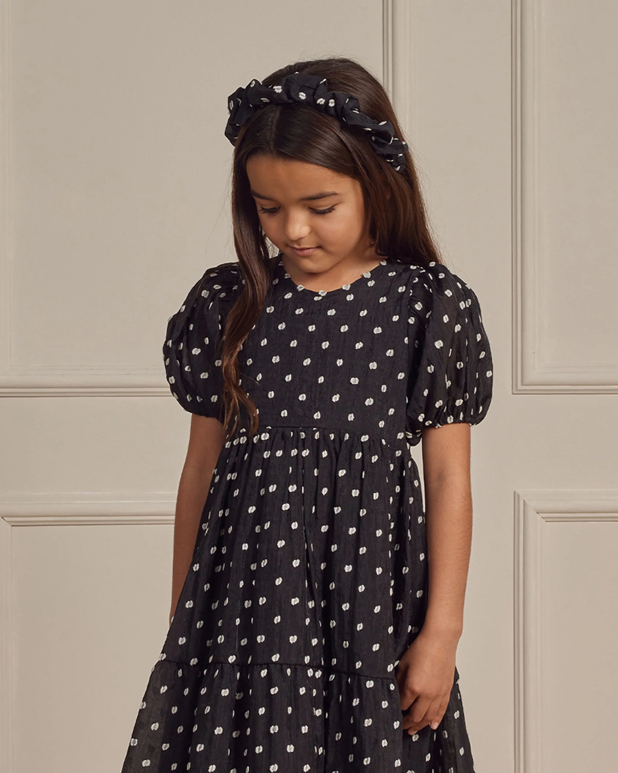 Chloe Dress, Black & Ivory Dot - Image 9