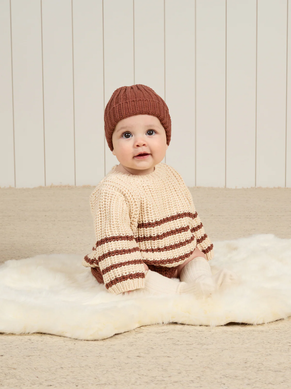 Chunky Knit Beanie, Cranberry - Image 2