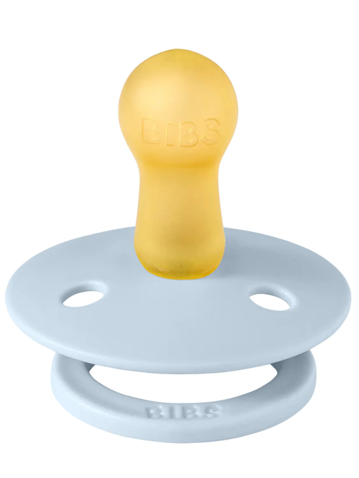 Colour Round Natural Rubber Latex Pacifier 2 Pack, Iron/Baby Blue - Image 2
