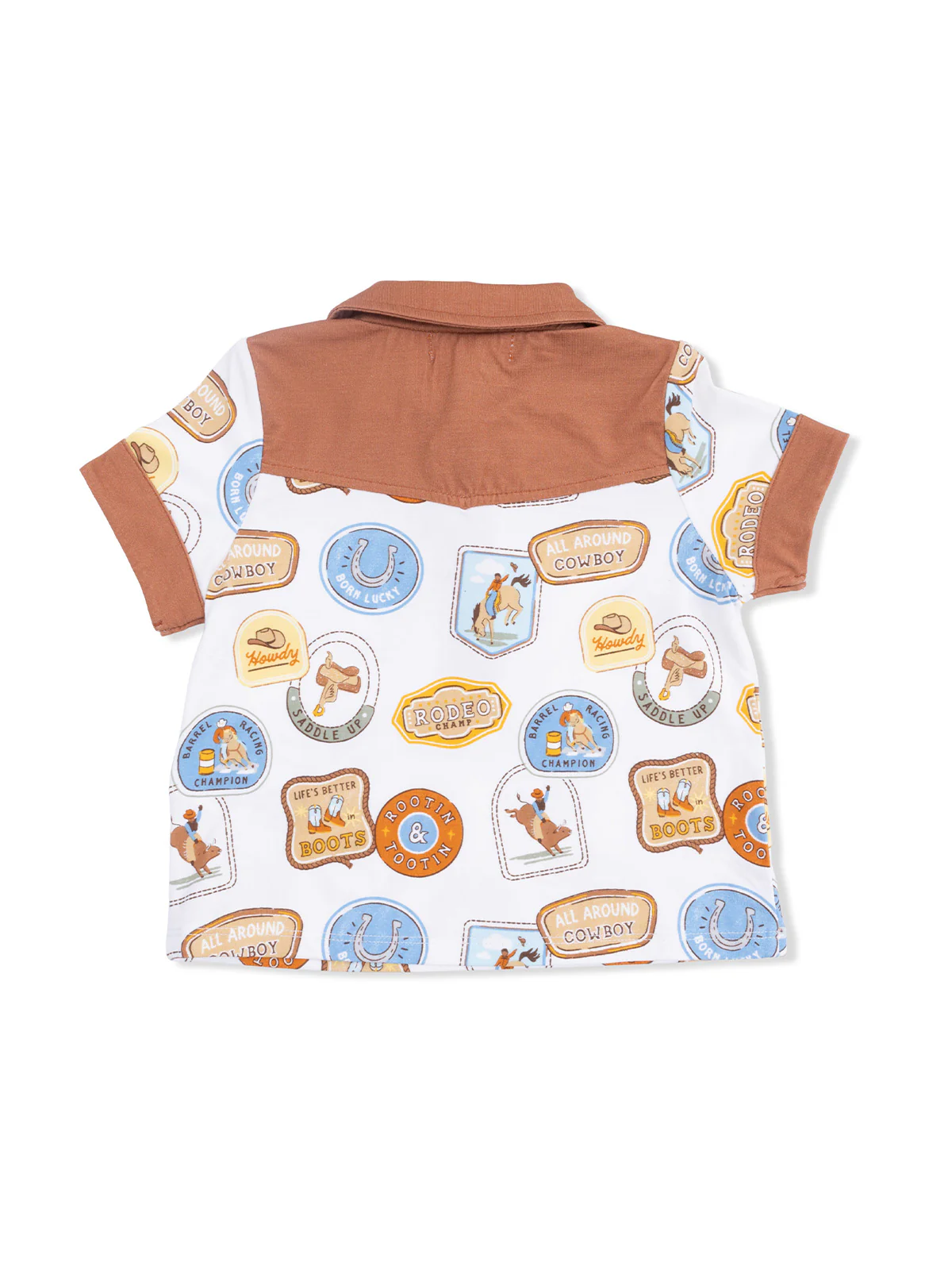 Cowboy Polo & Casual Short Set, Rodeo Patches - Image 2