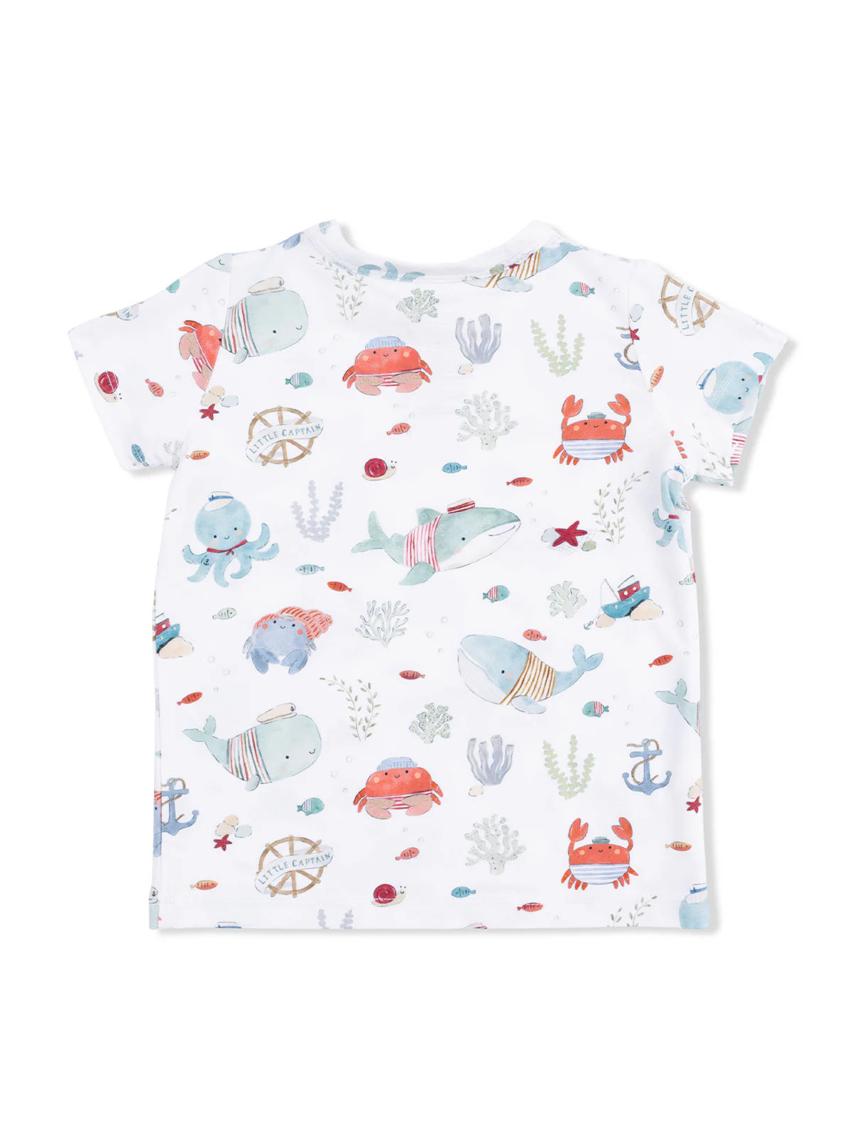 Crew Neck Tee & Casual Short, Sailor Sea Creatures - Image 2