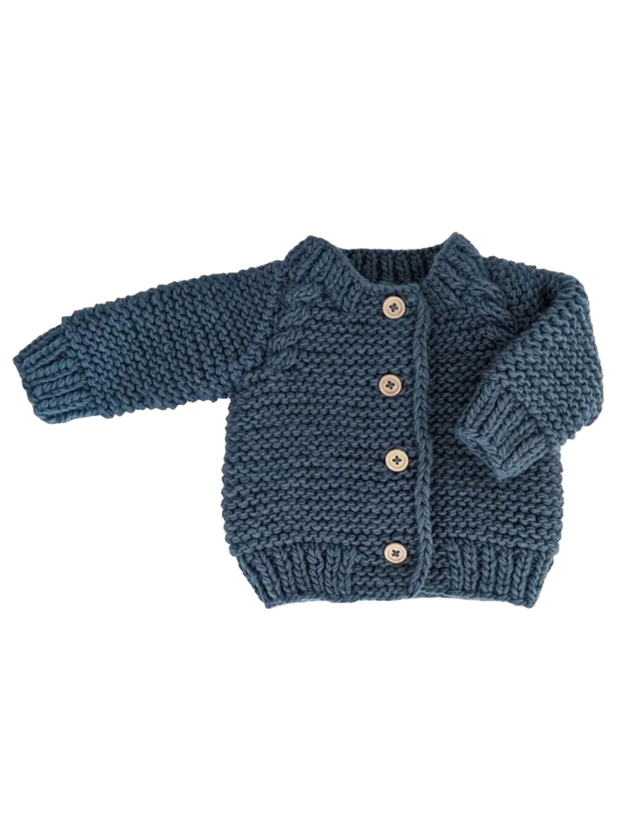 Garter Stitch Cardigan Sweater, Slate - Image 2