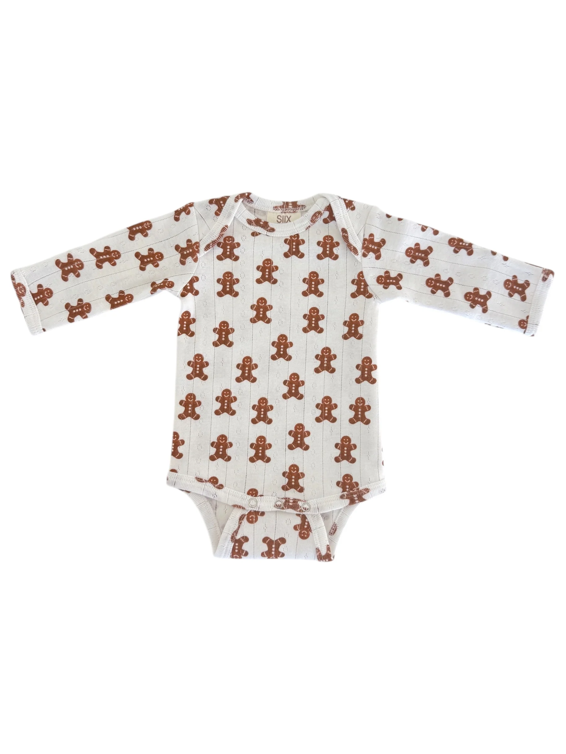 Gingerbread / Organic Pointelle Long Sleeve Bodysuit - Image 2