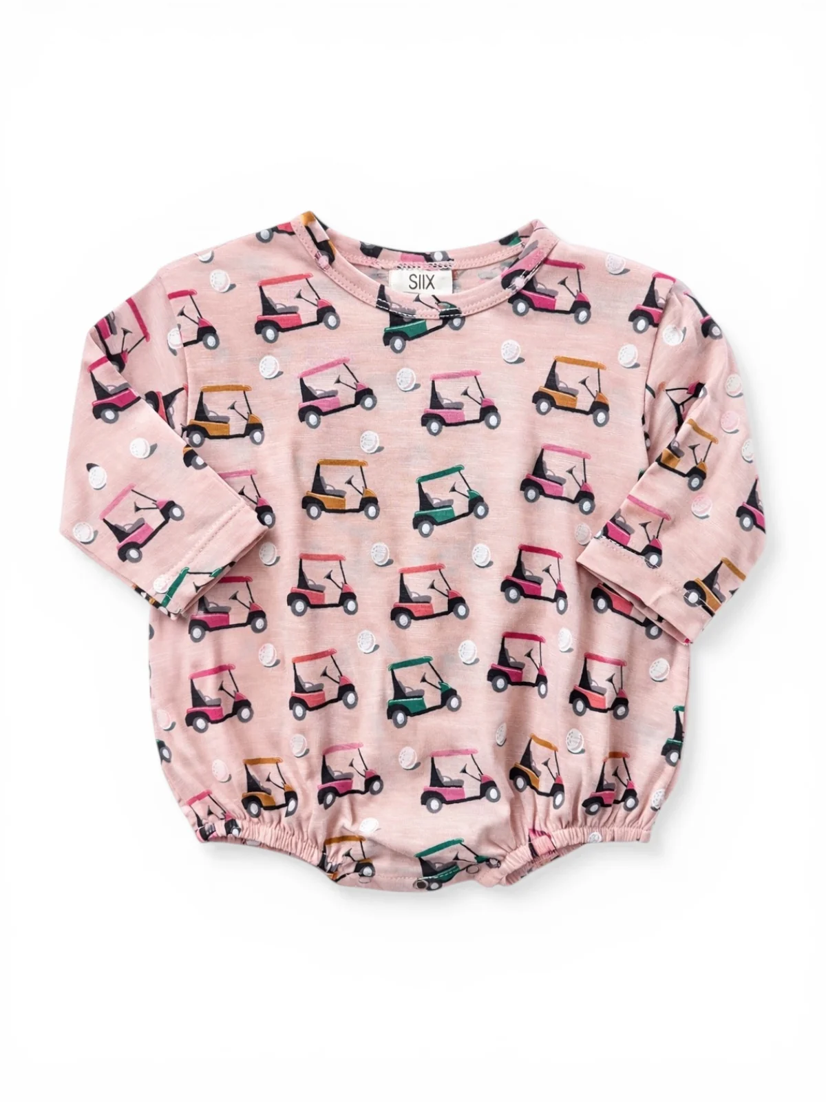 Golf Cart Pink / Organic Long Sleeve T-Shirt Bubble - Image 3