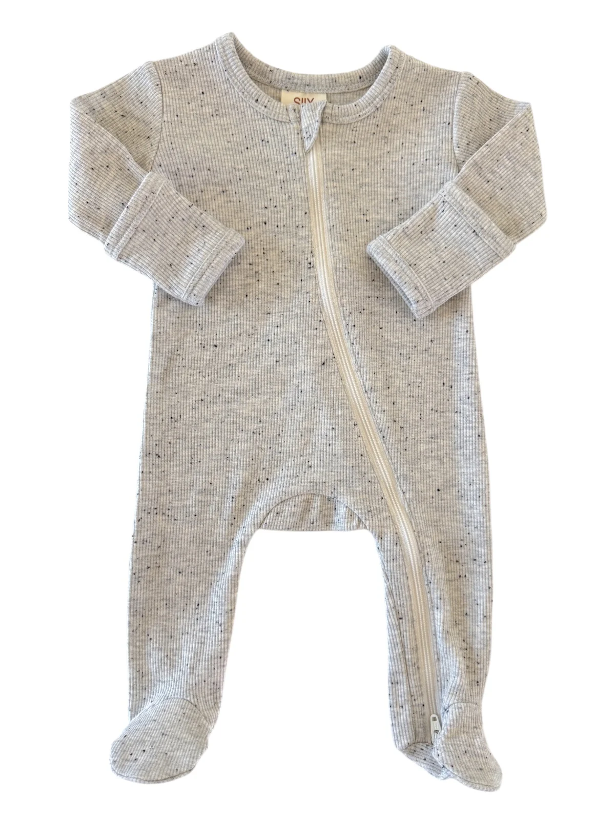 Heather Speckle / Ribbed 2-Way Zip Footie - Image 2