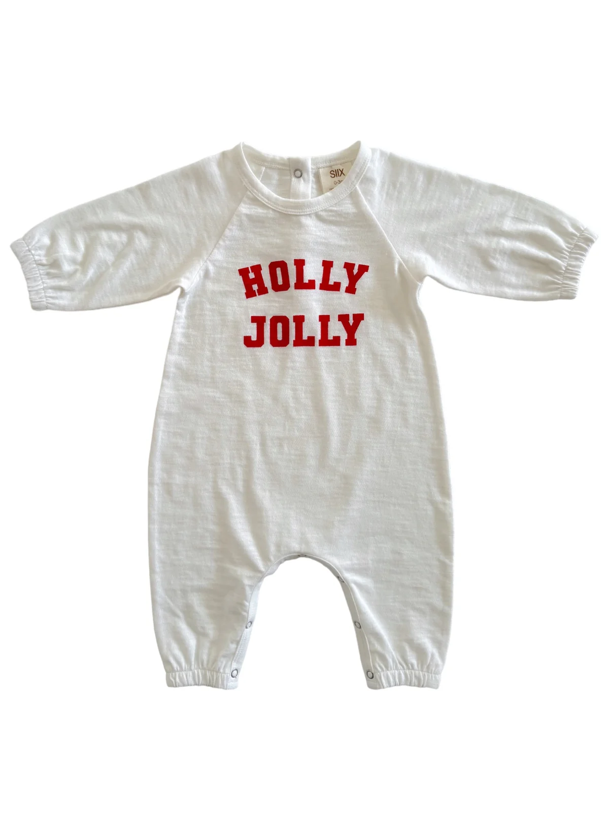 Holly Jolly White / Organic Long Sleeve Jumpsuit - Image 2