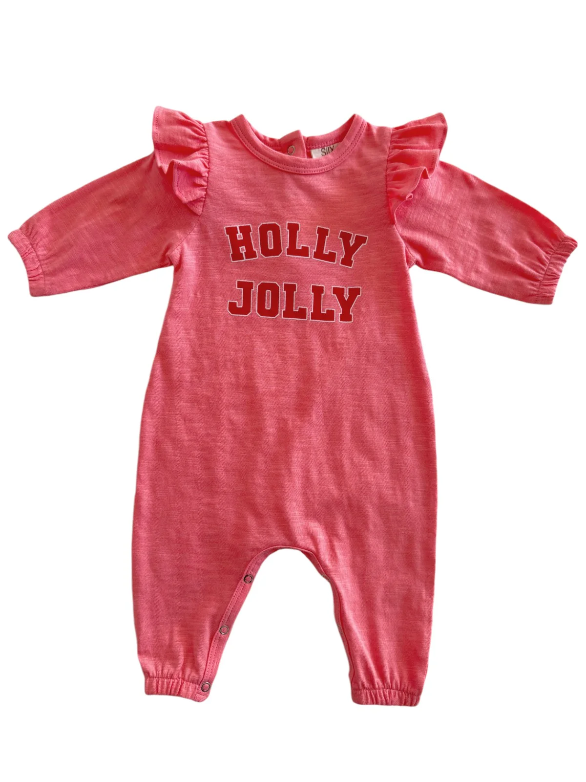 Holly Jolly / Organic Long Sleeve Ruffle Jumpsuit - Image 2