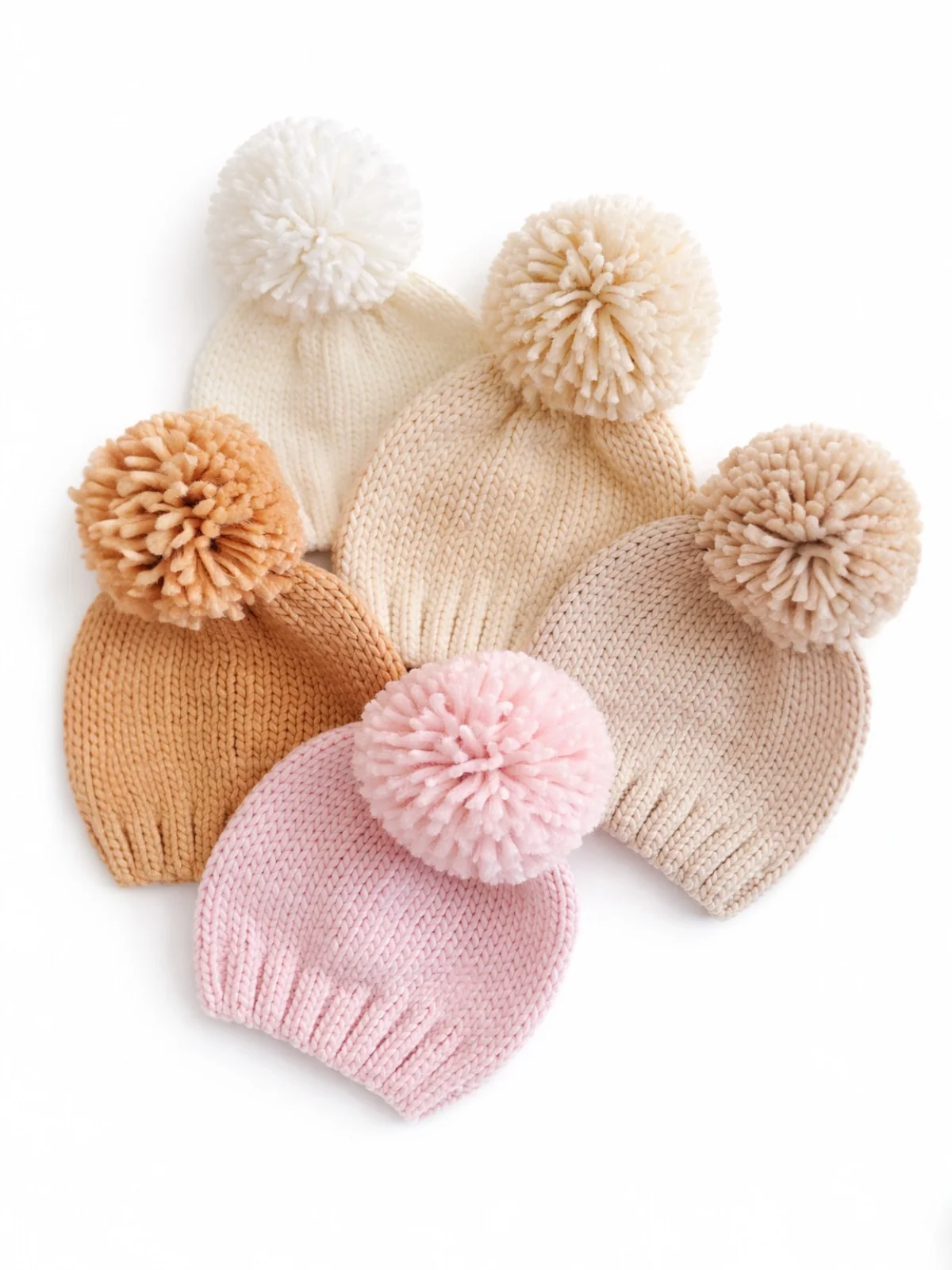 Jumbo Pom Knit Hat, Oat - Image 3