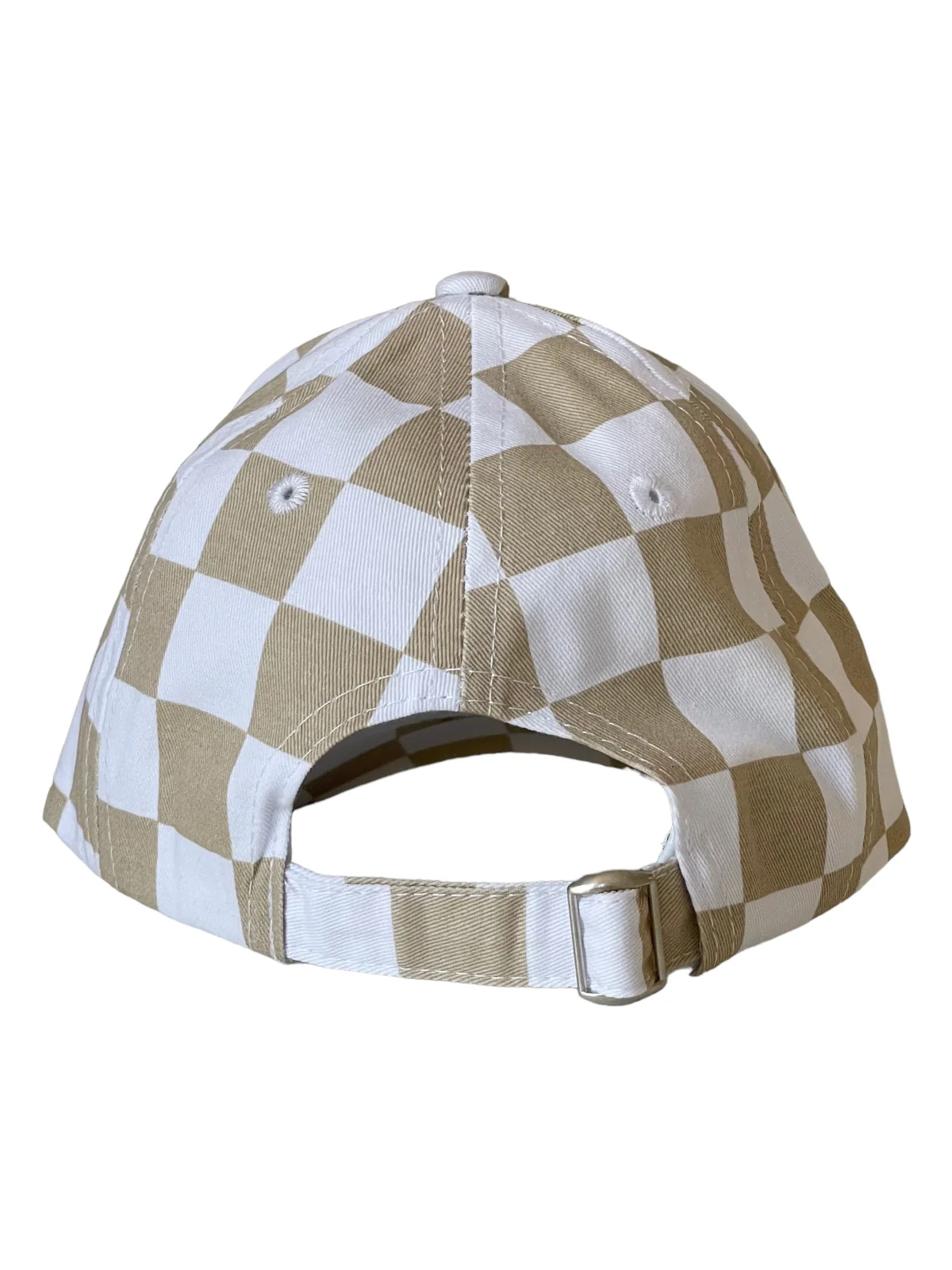 Kids Baseball Hat, Tan Checkerboard - Image 2