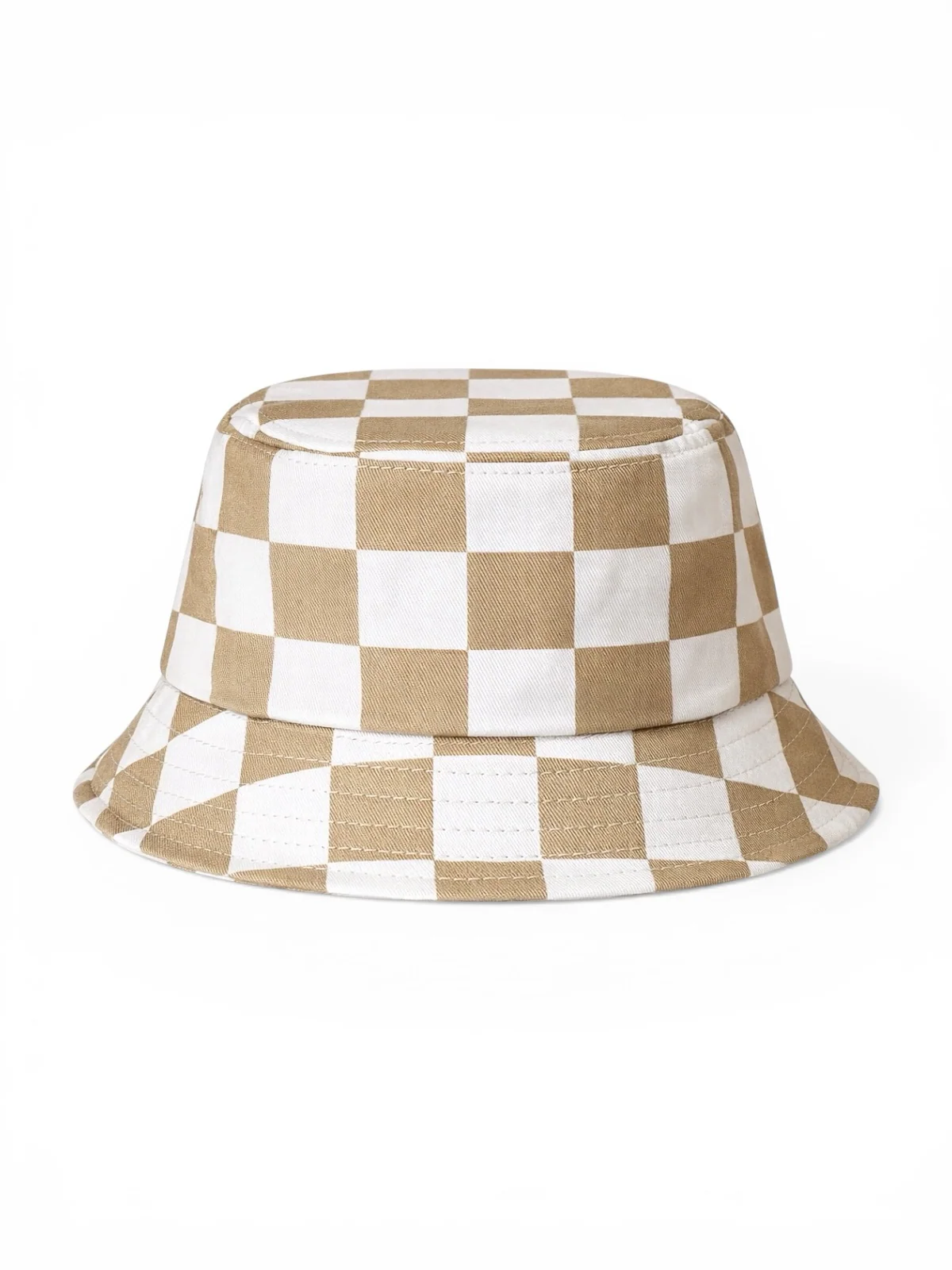 Kids Bucket Hat, Tan Checkerboard