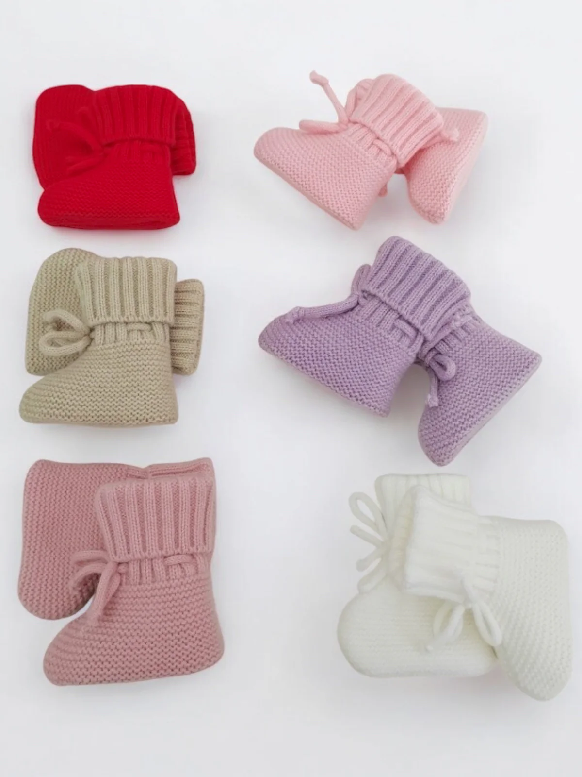 Knit Booties, Red - Image 3