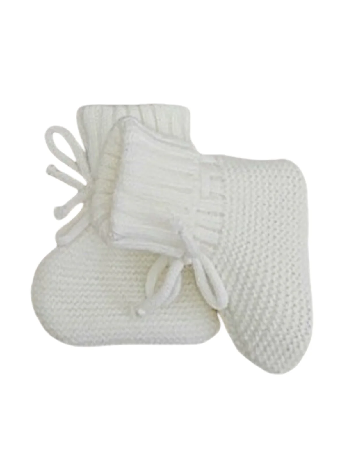 Knit Booties, White - Image 2